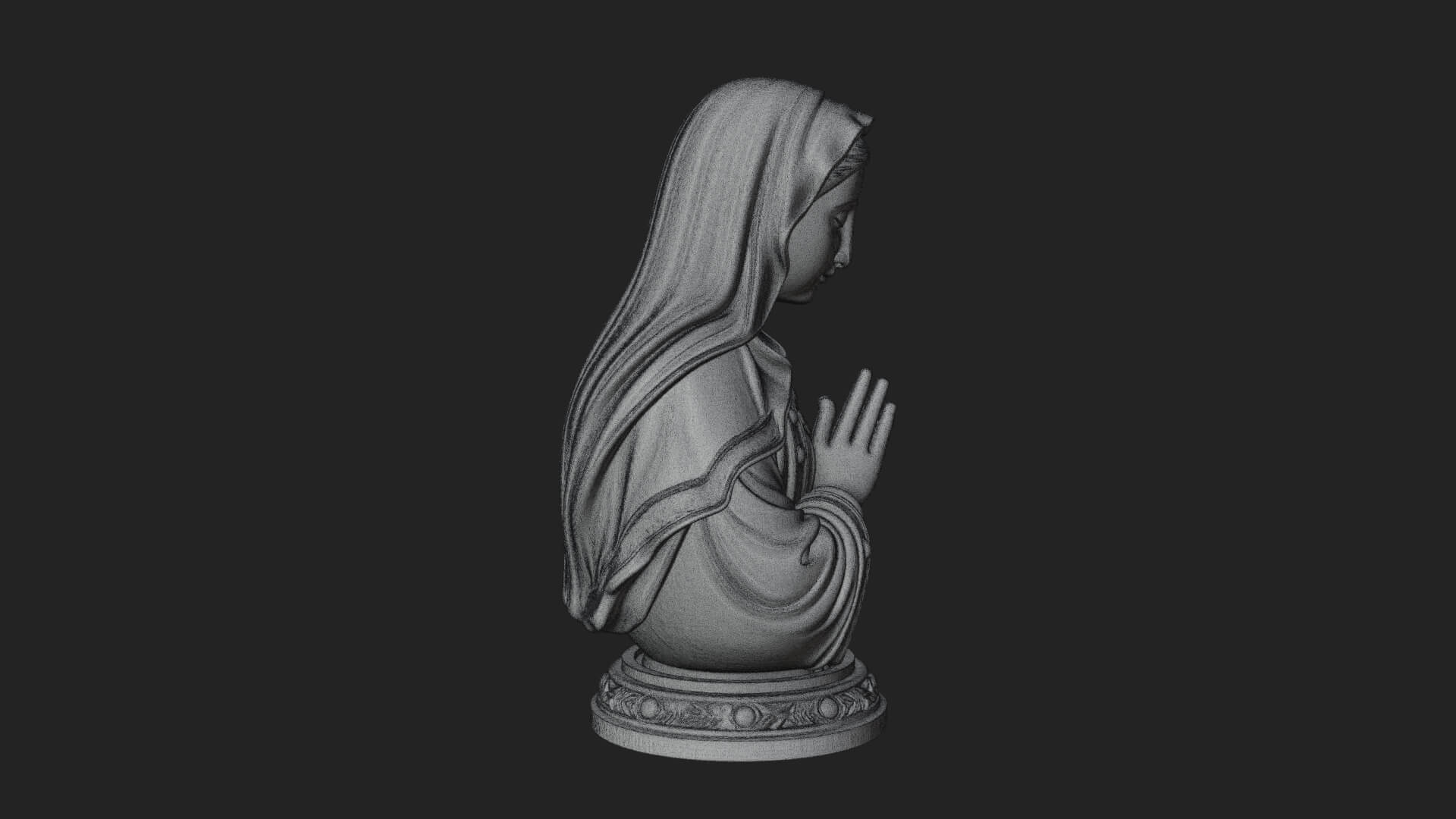 Virgin Mary Statue Design 3 3D Print Model 3D Model