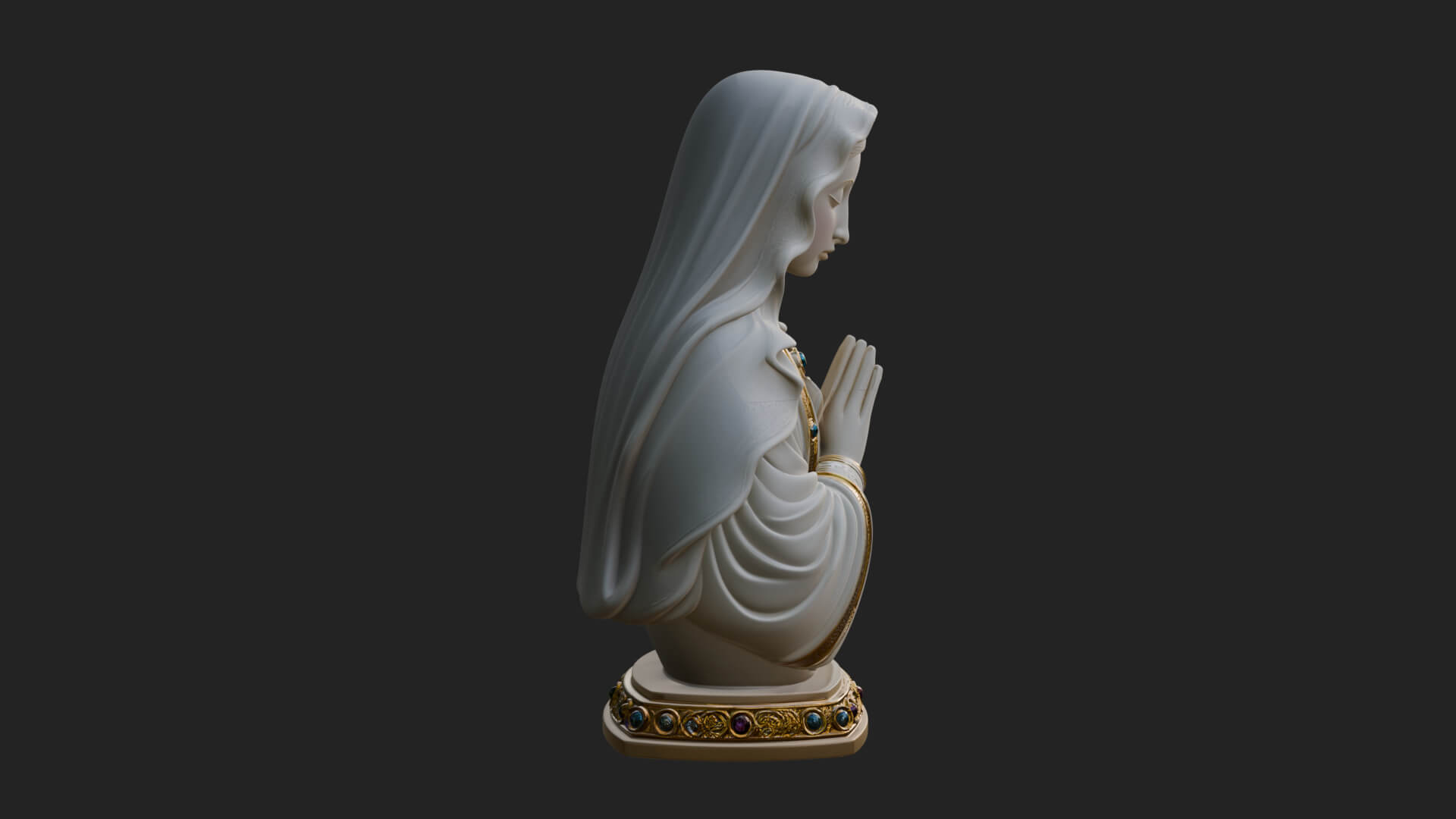 Virgin Mary Statue Design 4 3D Print Model 3D Model