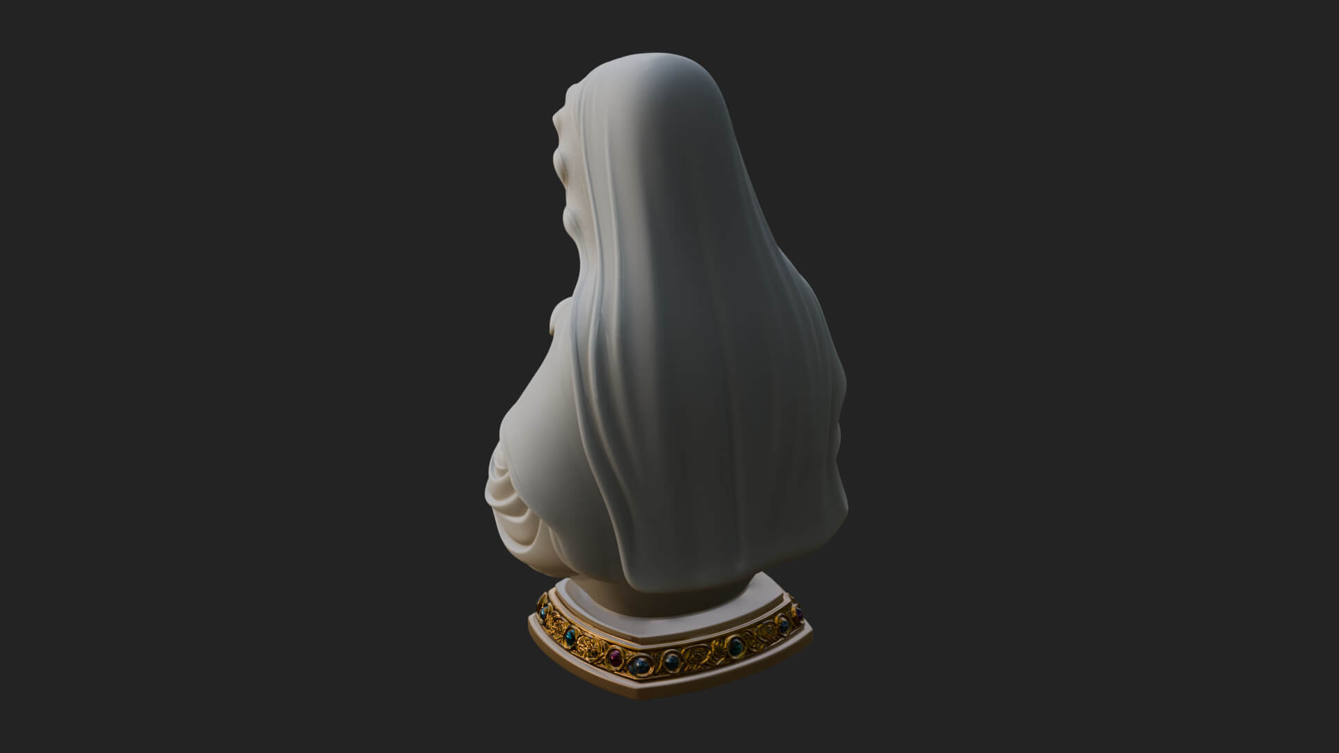 Virgin Mary Statue Design 4 3D Print Model 3D Model