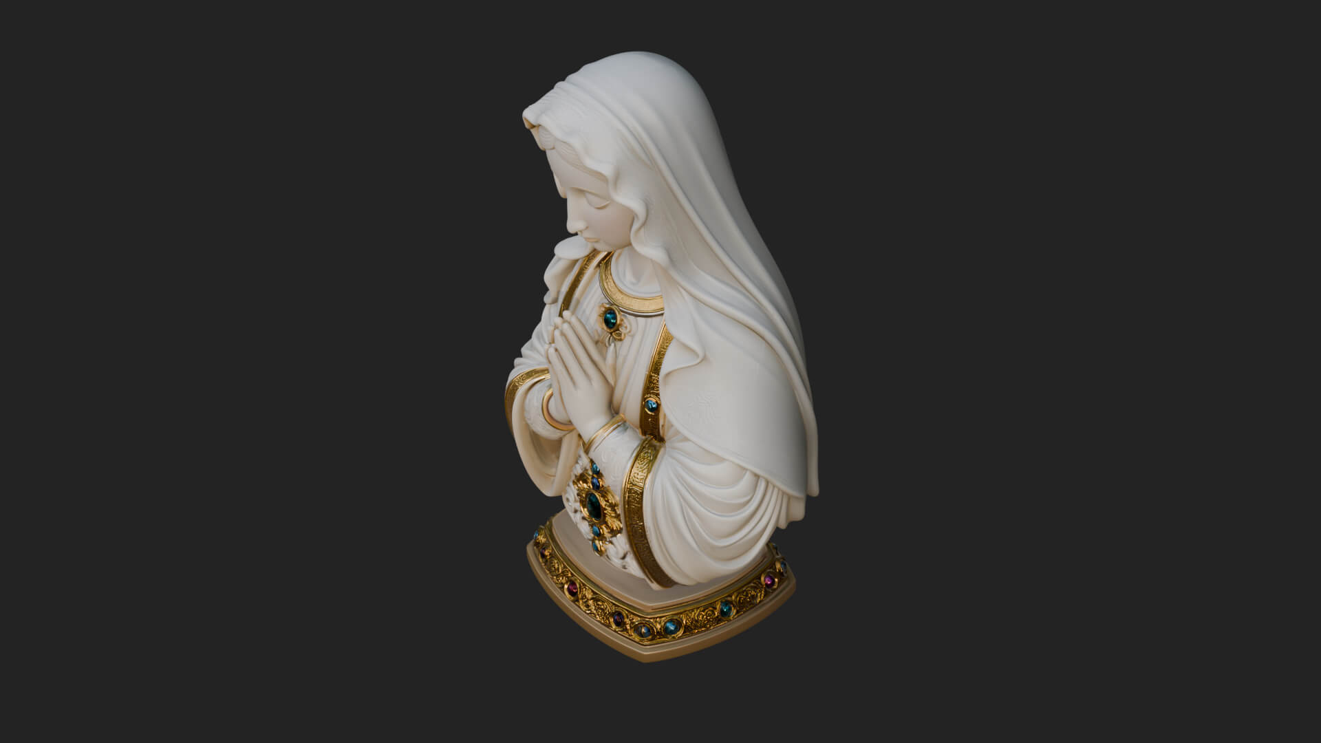 Virgin Mary Statue Design 4 3D Print Model 3D Model
