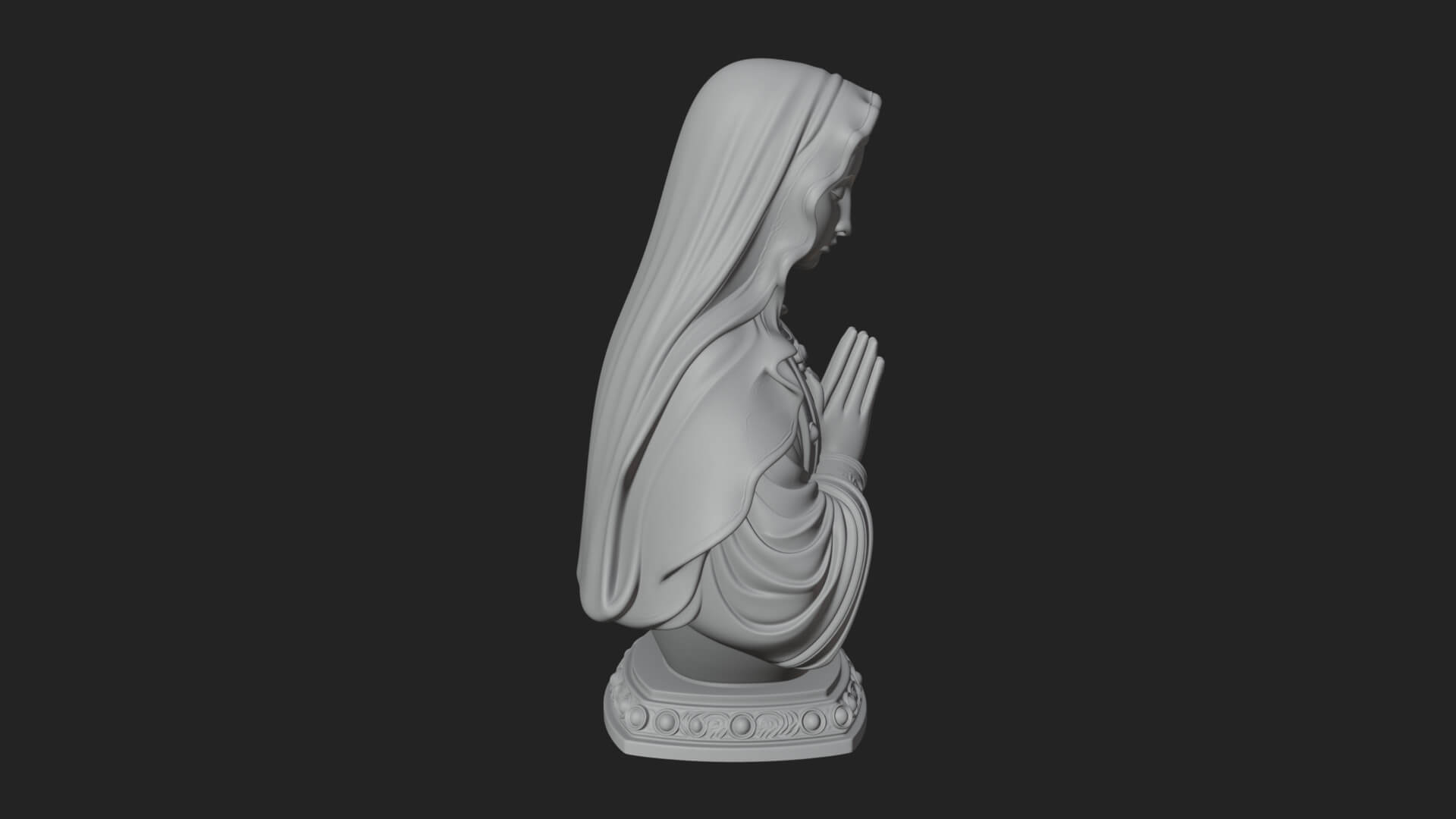 Virgin Mary Statue Design 4 3D Print Model 3D Model