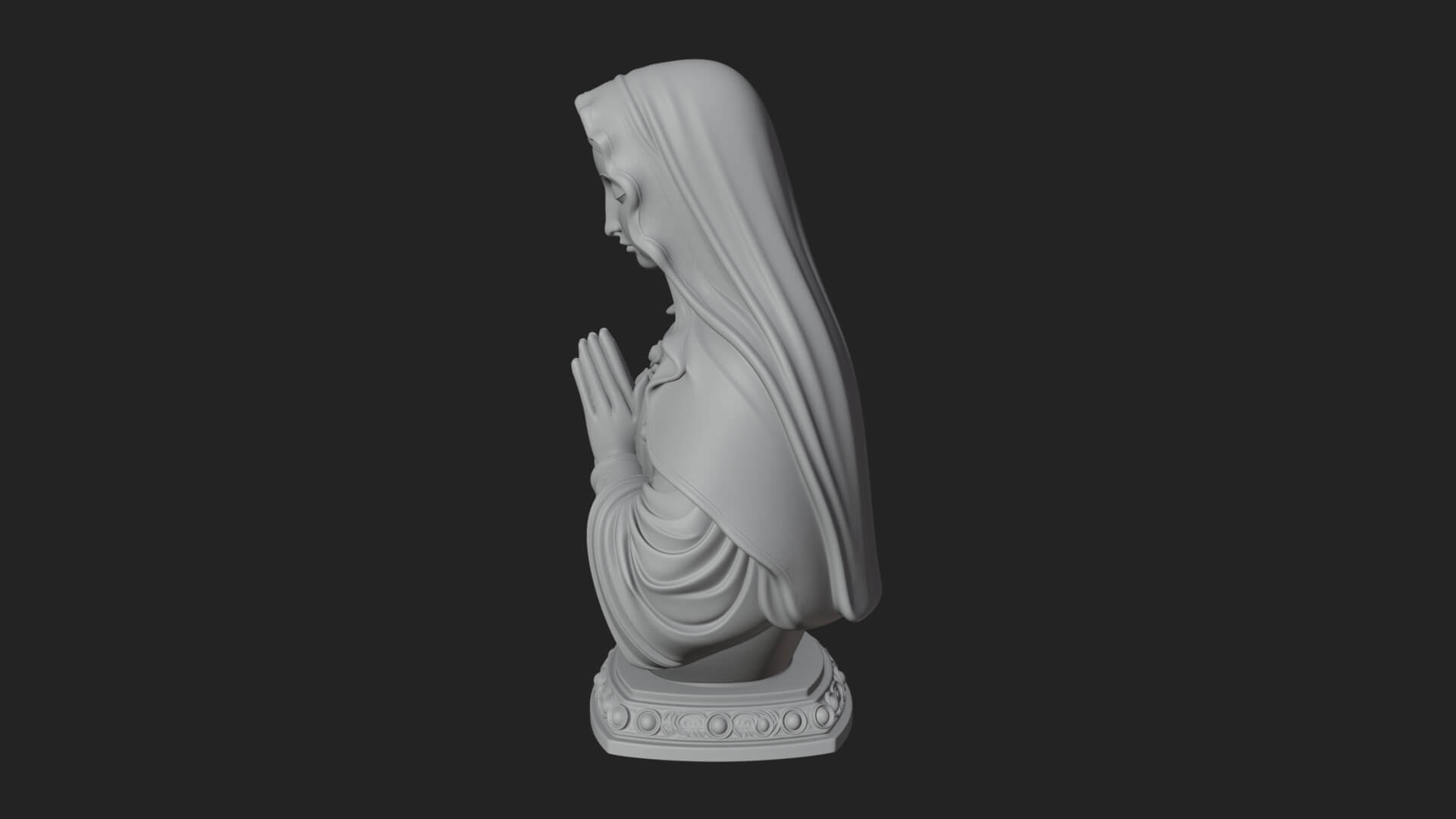 Virgin Mary Statue Design 4 3D Print Model 3D Model