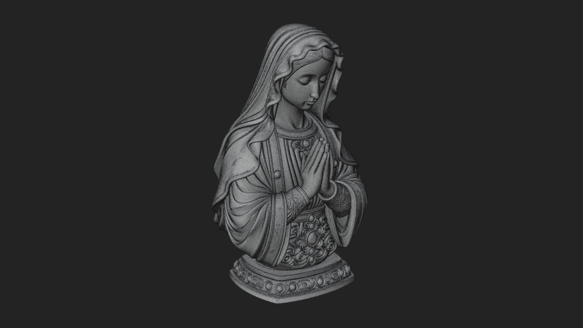 Virgin Mary Statue Design 4 3D Print Model 3D Model