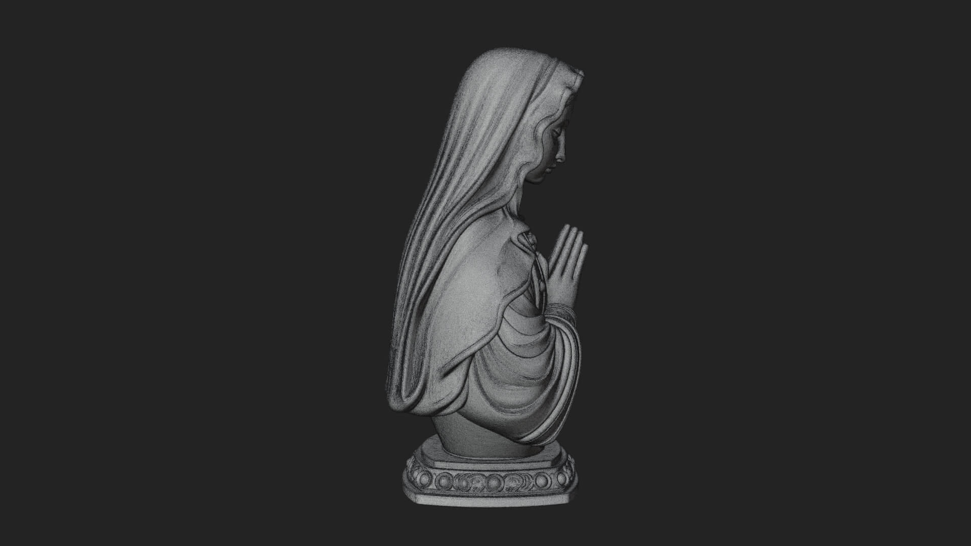 Virgin Mary Statue Design 4 3D Print Model 3D Model