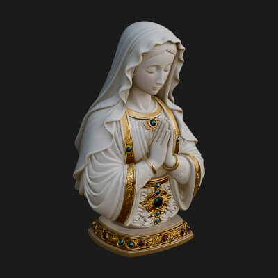 Virgin Mary Statue Design 4 3D Print Model