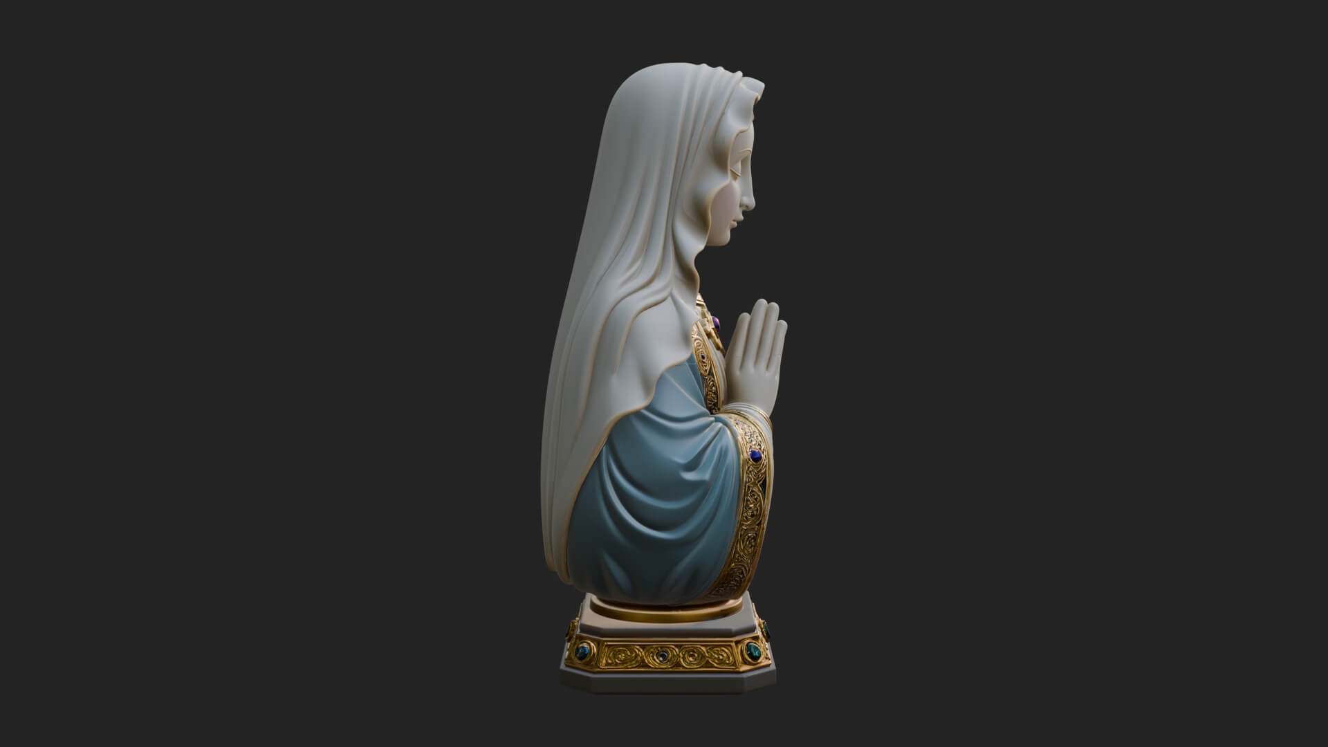 Virgin Mary Statue Design 5 3D Print Model 3D Model