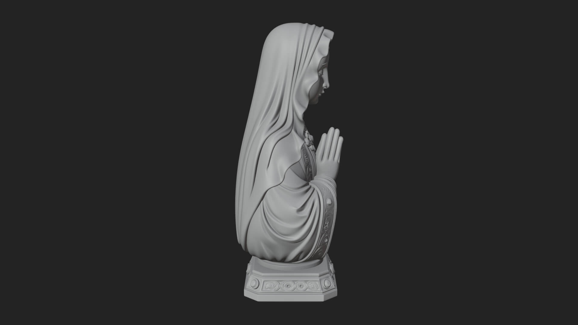 Virgin Mary Statue Design 5 3D Print Model 3D Model