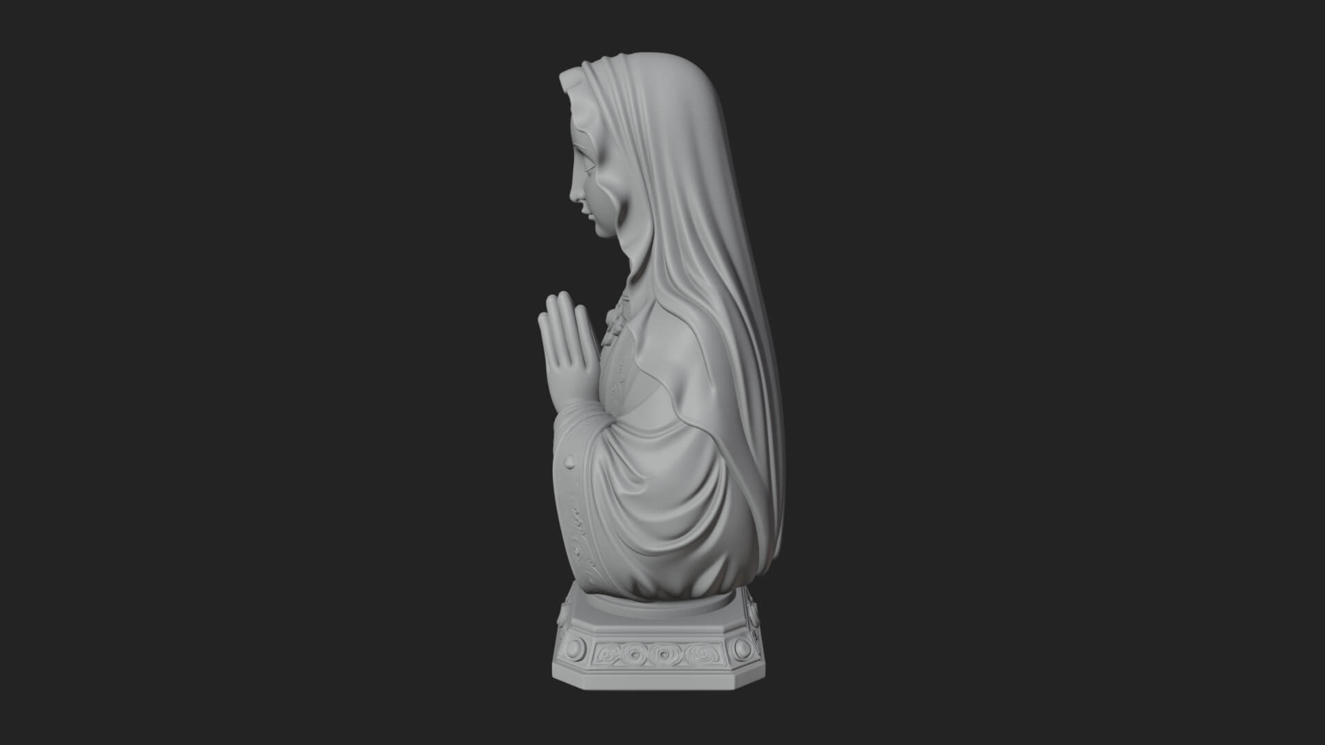 Virgin Mary Statue Design 5 3D Print Model 3D Model