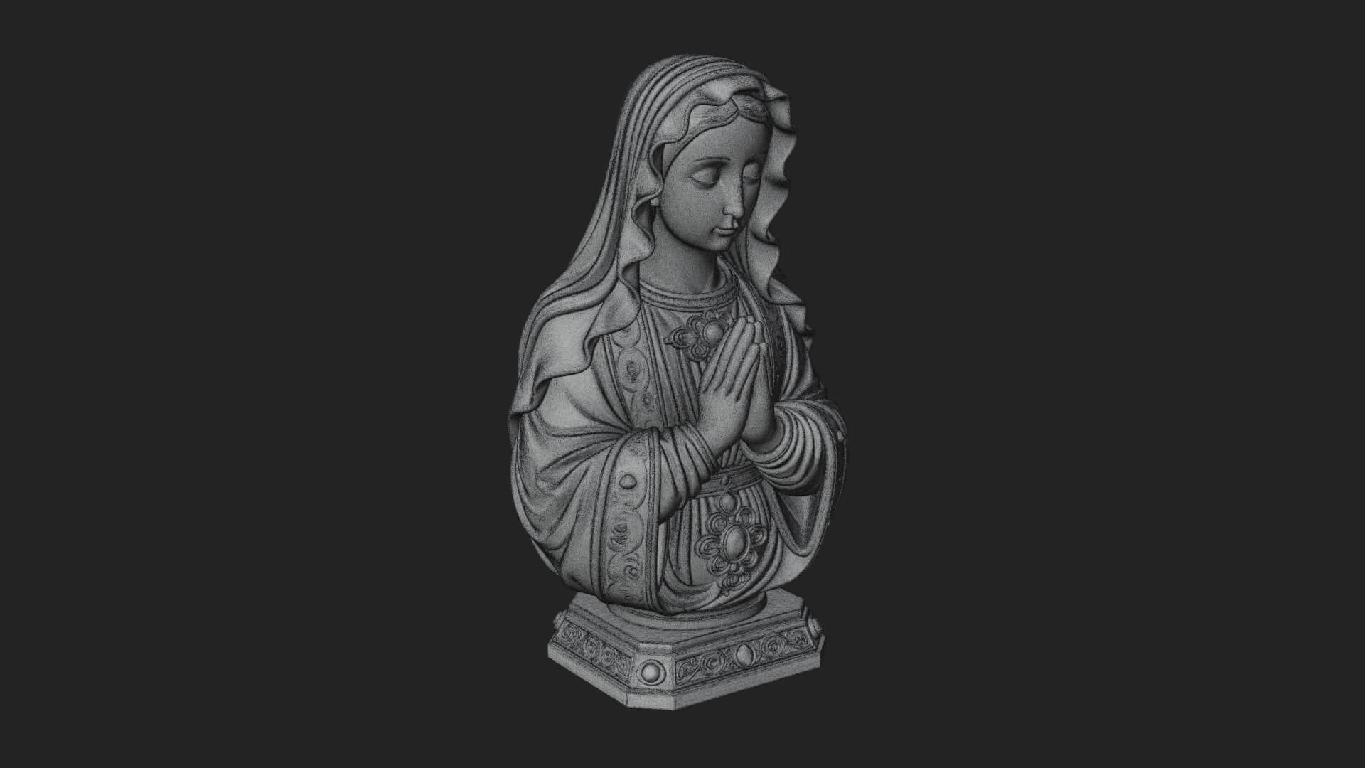 Virgin Mary Statue Design 5 3D Print Model 3D Model