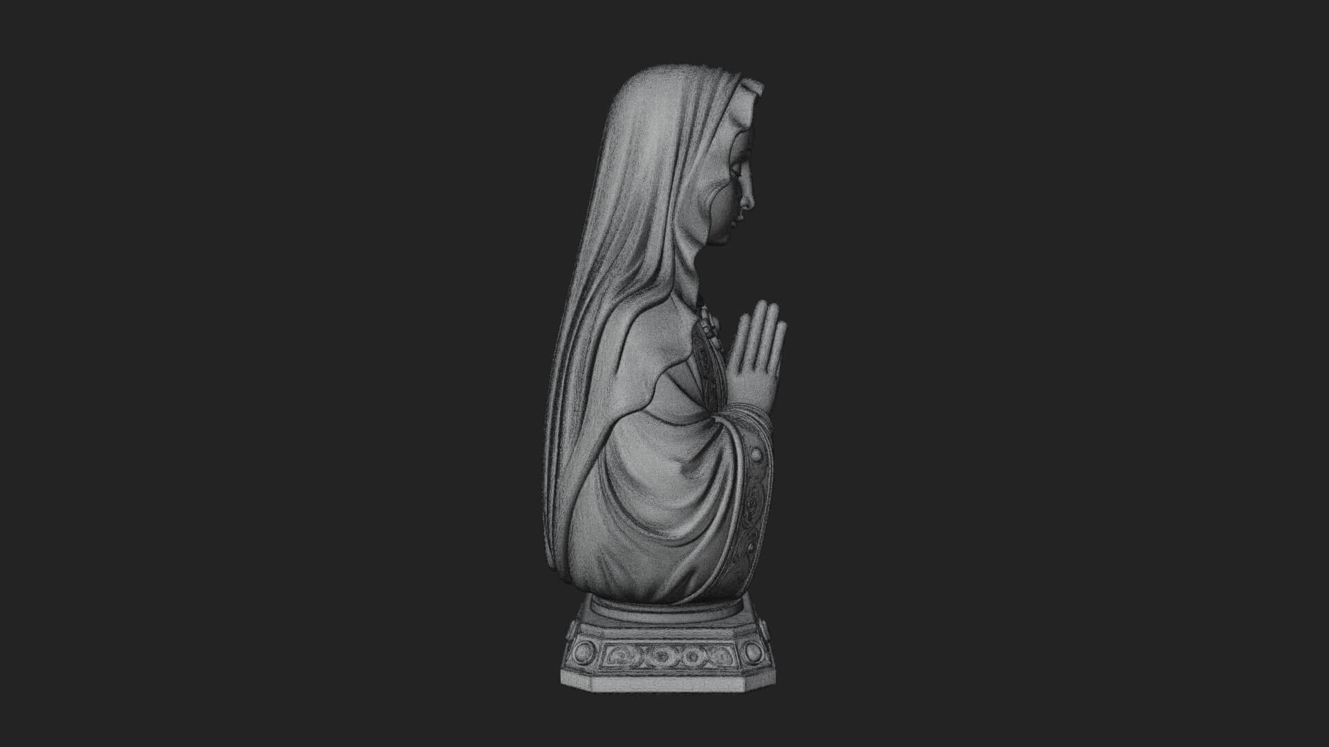 Virgin Mary Statue Design 5 3D Print Model 3D Model