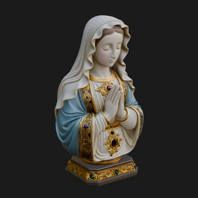 Virgin Mary Statue Design 5 3D Print Model