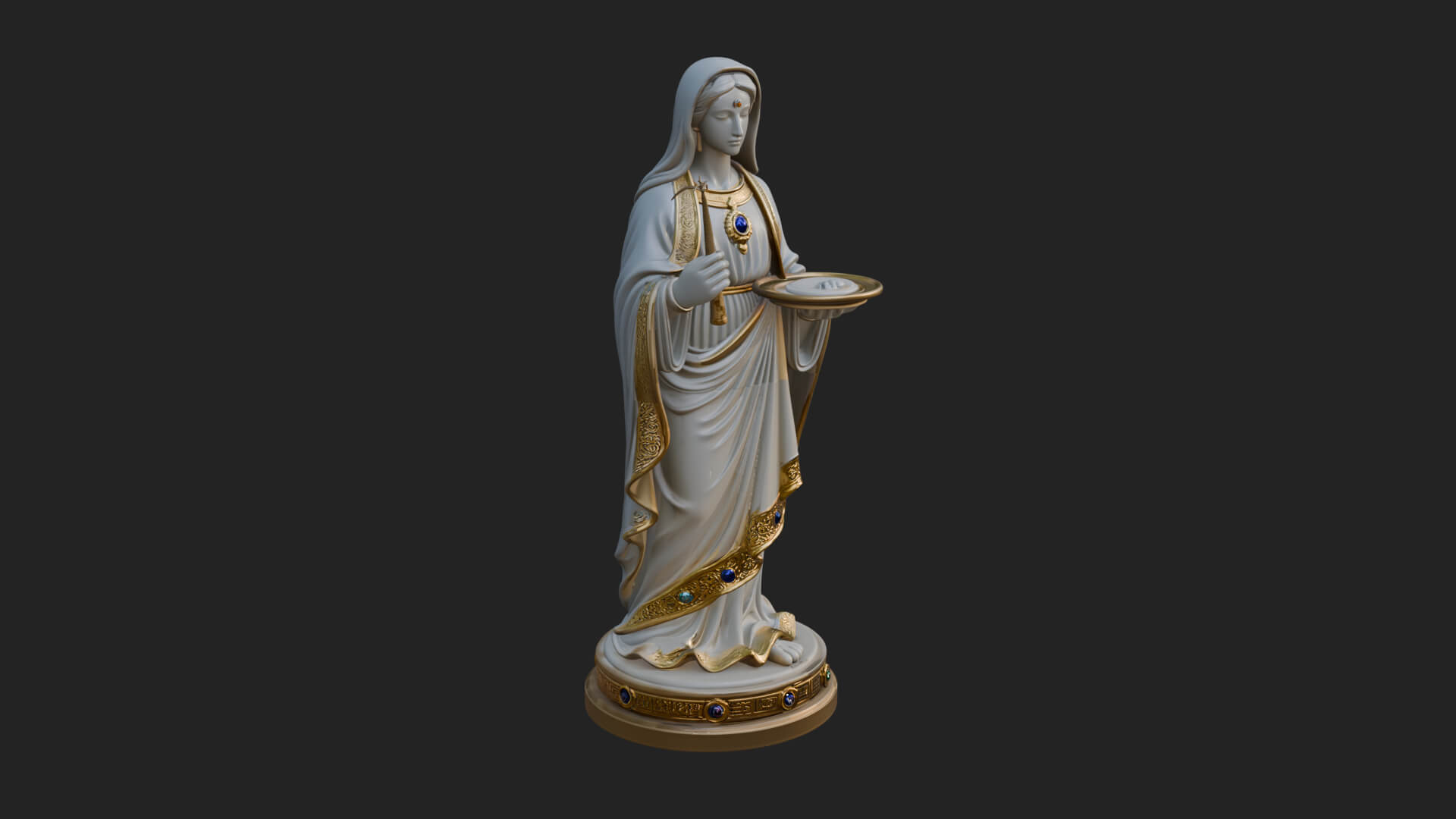 Virgin Mary Statue Design 6 3D Print Model 3D Model
