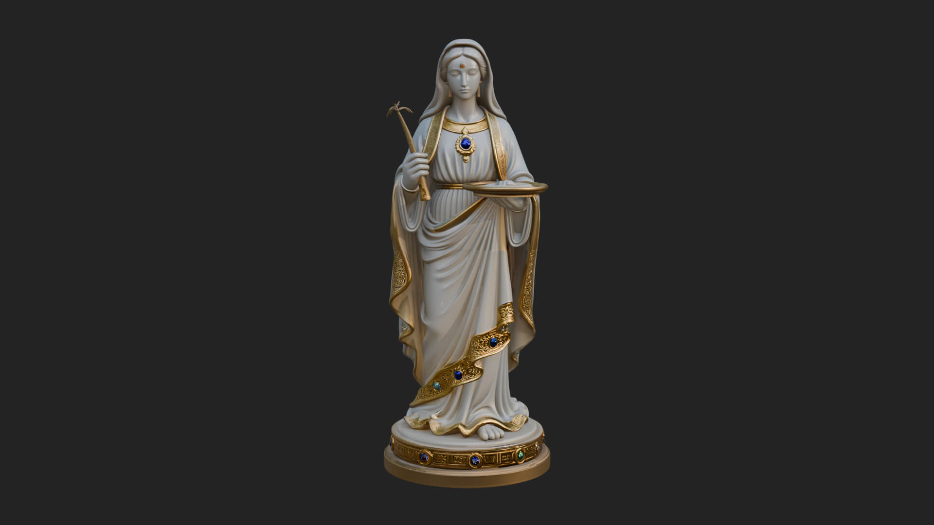 Virgin Mary Statue Design 6 3D Print Model 3D Model