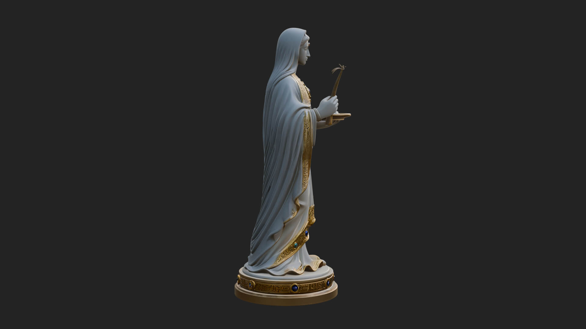 Virgin Mary Statue Design 6 3D Print Model 3D Model