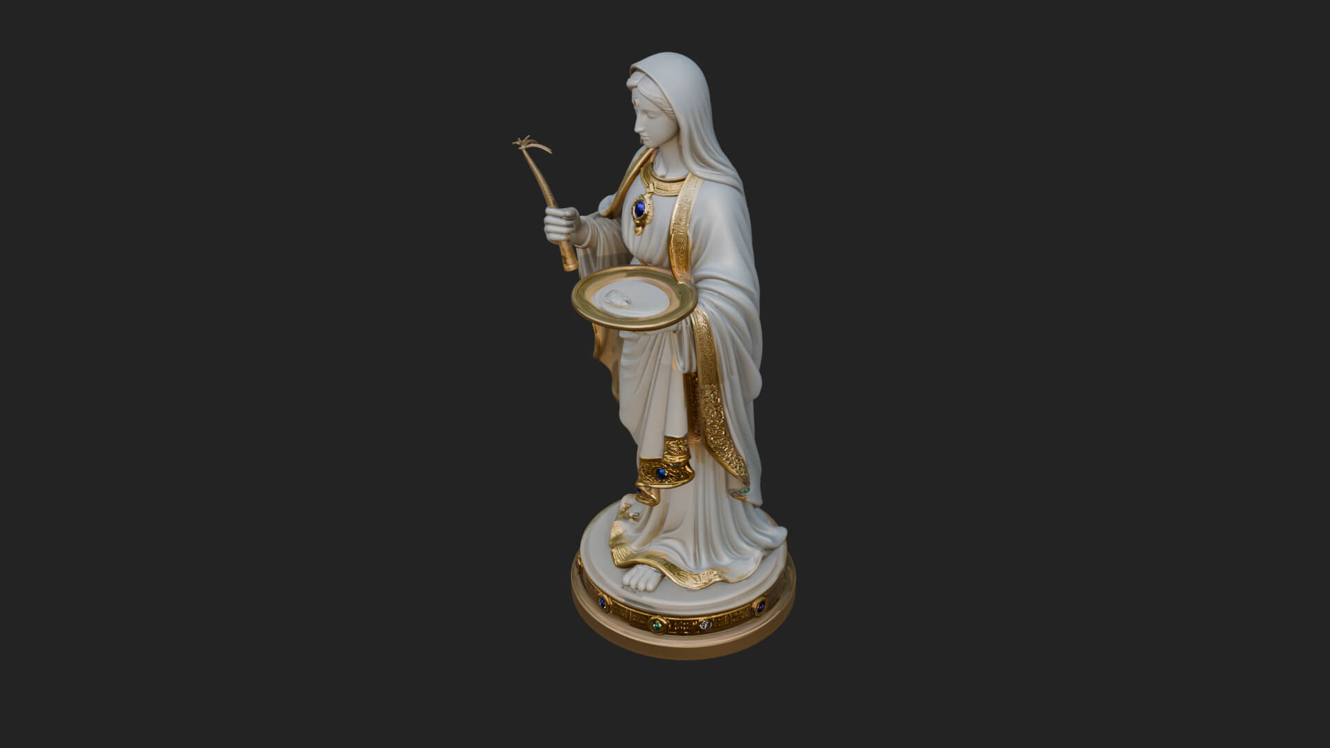 Virgin Mary Statue Design 6 3D Print Model 3D Model