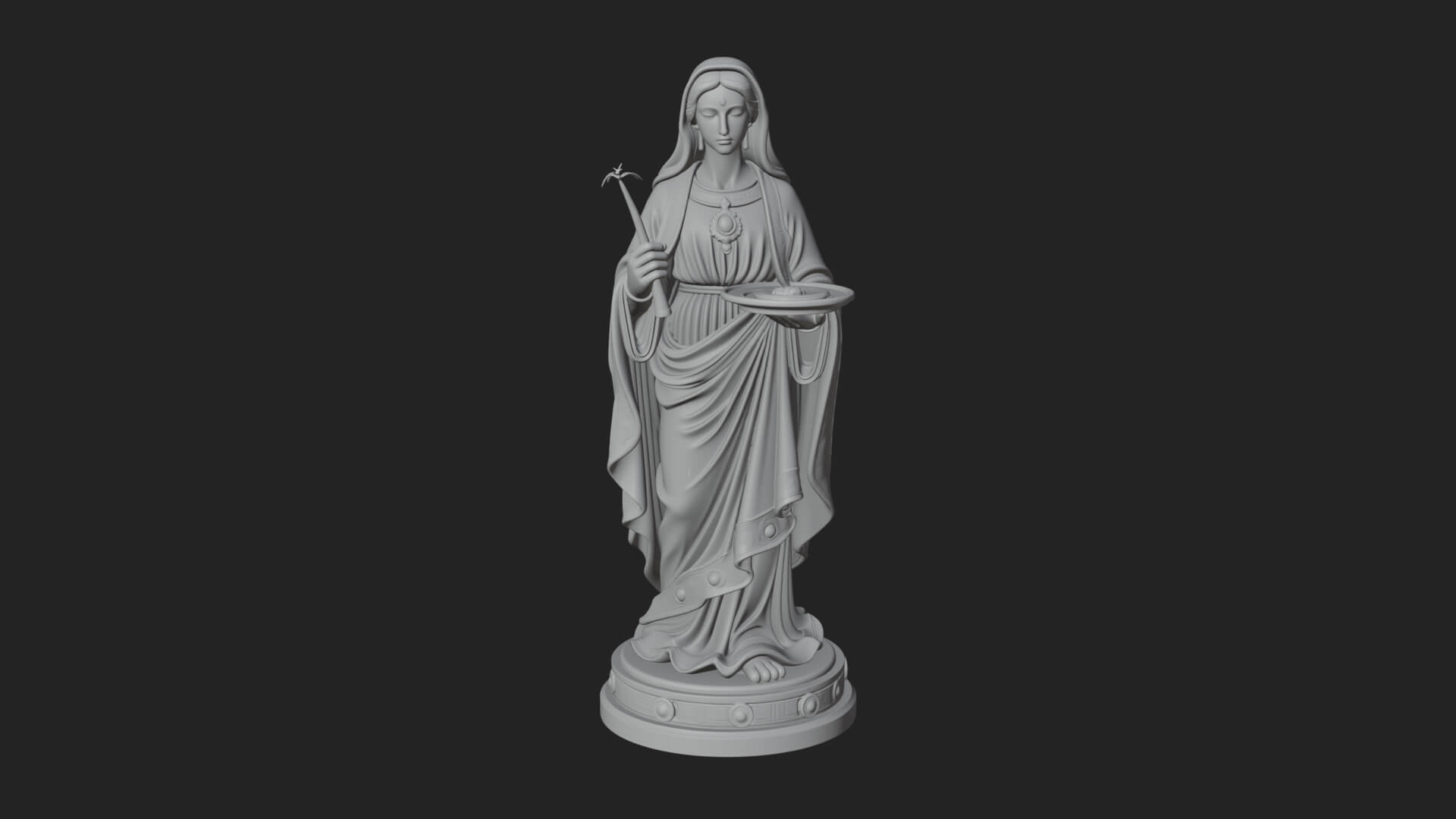 Virgin Mary Statue Design 6 3D Print Model 3D Model