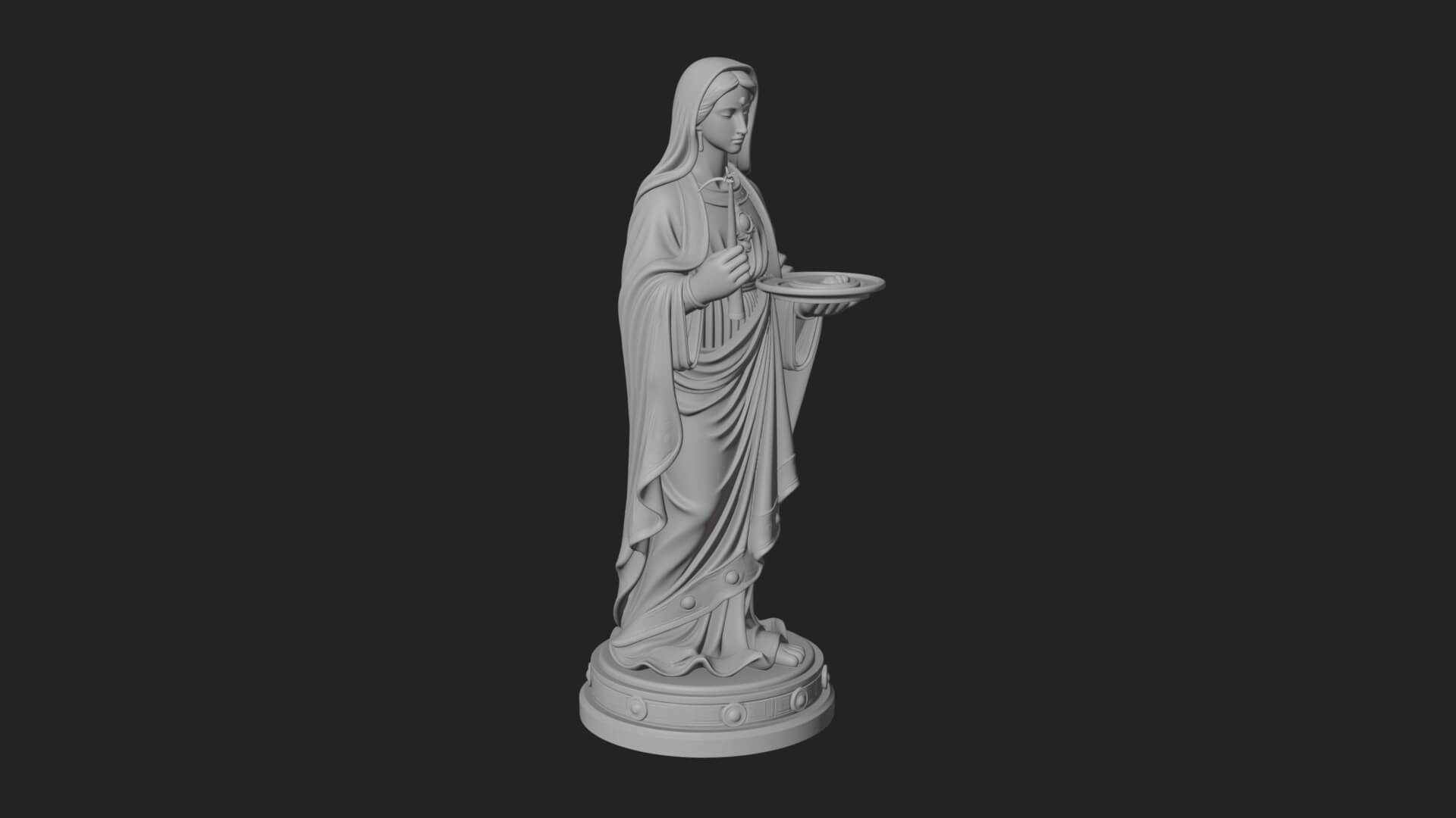 Virgin Mary Statue Design 6 3D Print Model 3D Model