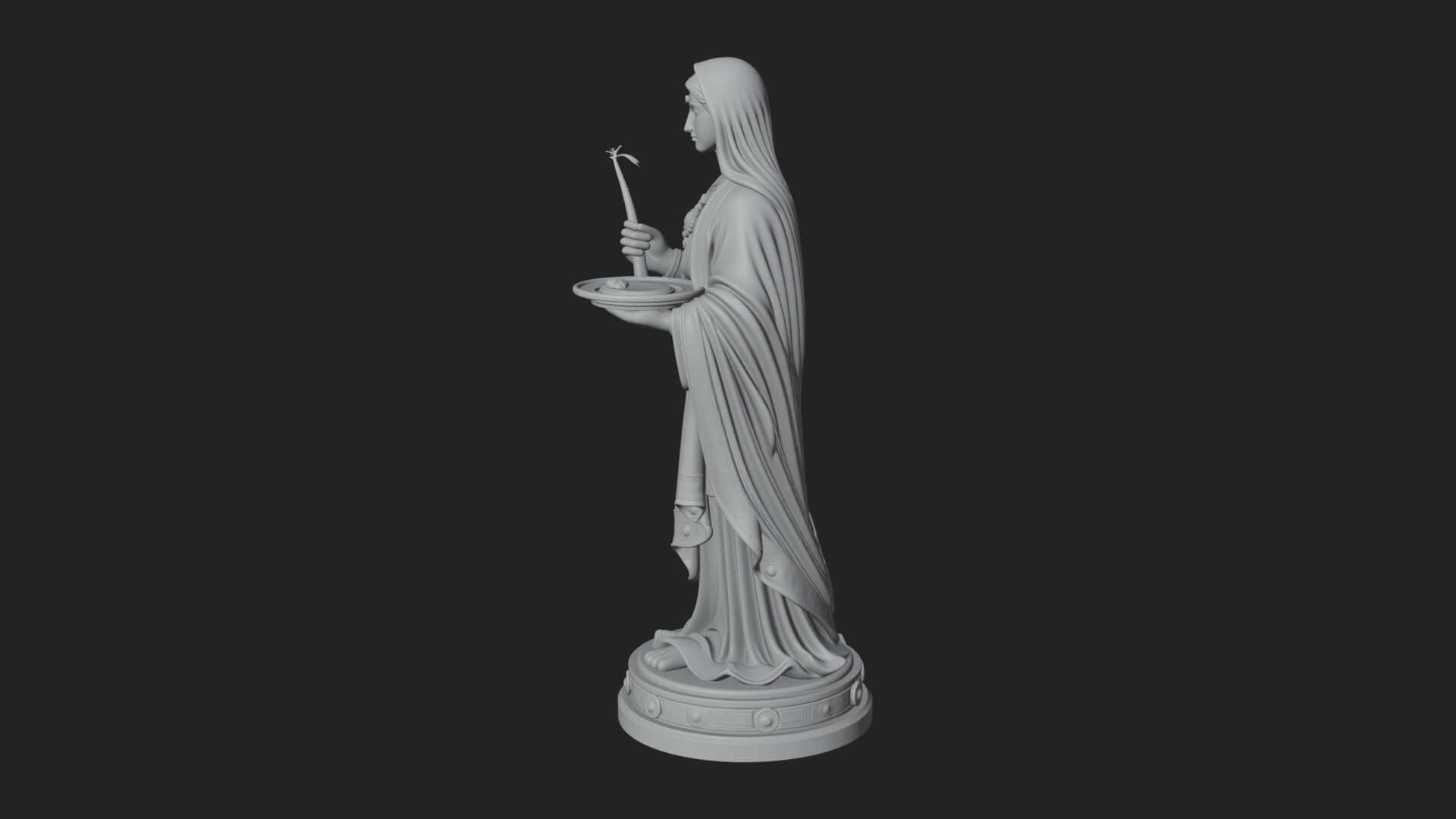 Virgin Mary Statue Design 6 3D Print Model 3D Model