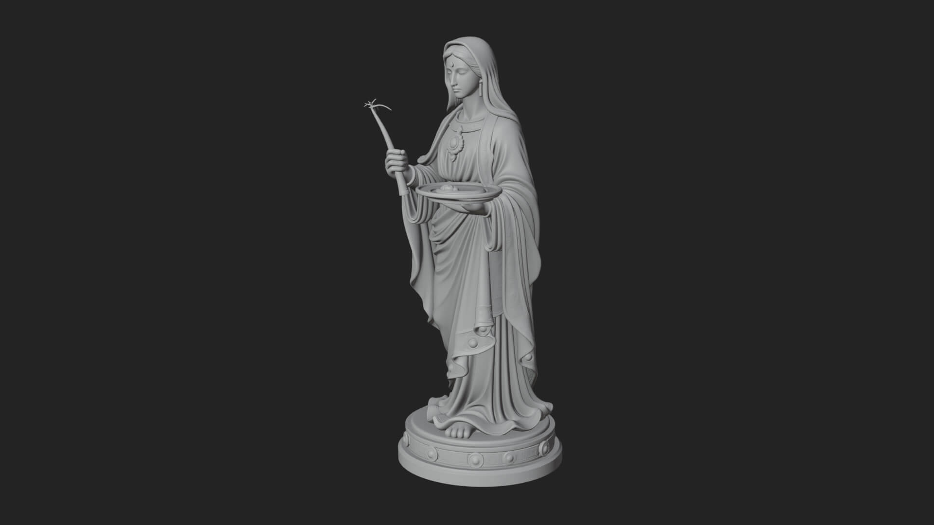 Virgin Mary Statue Design 6 3D Print Model 3D Model