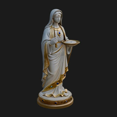 Virgin Mary Statue Design 6 3D Print Model