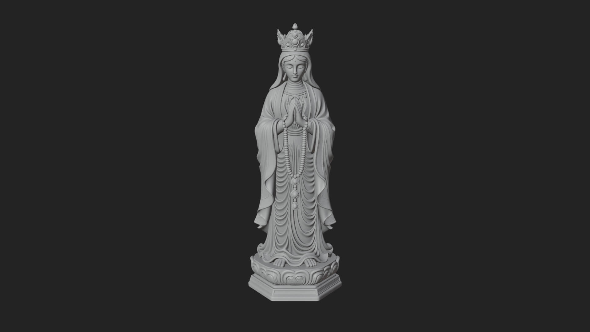 Virgin Mary Statue Design 7 3D Print Model 3D Model