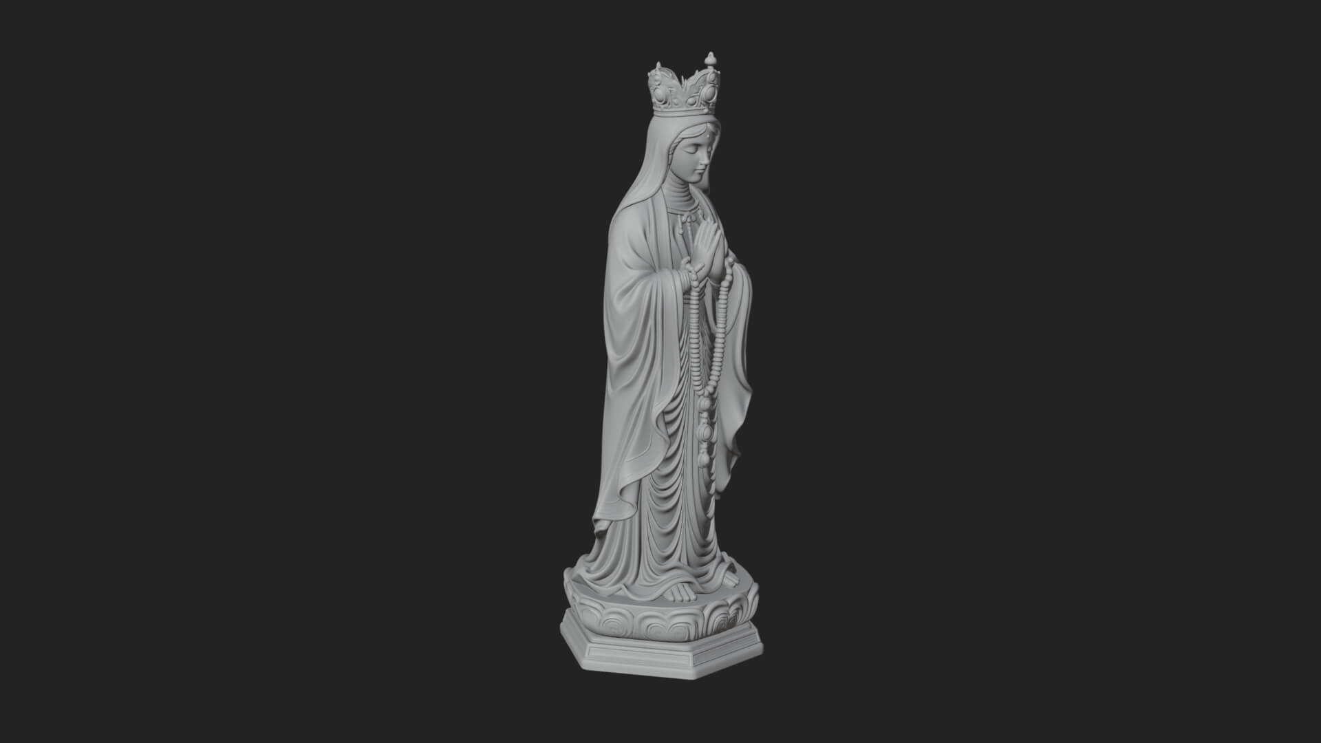 Virgin Mary Statue Design 7 3D Print Model 3D Model