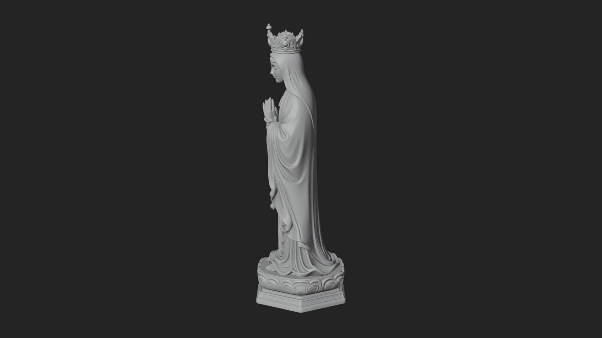 Virgin Mary Statue Design 7 3D Print Model 3D Model
