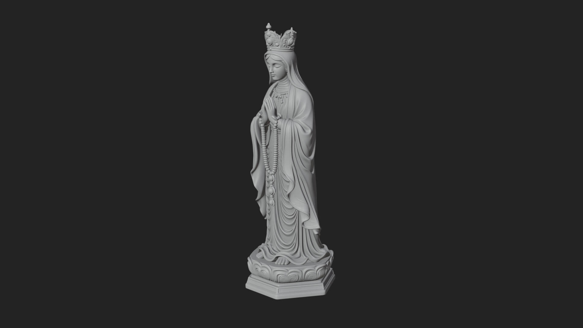 Virgin Mary Statue Design 7 3D Print Model 3D Model