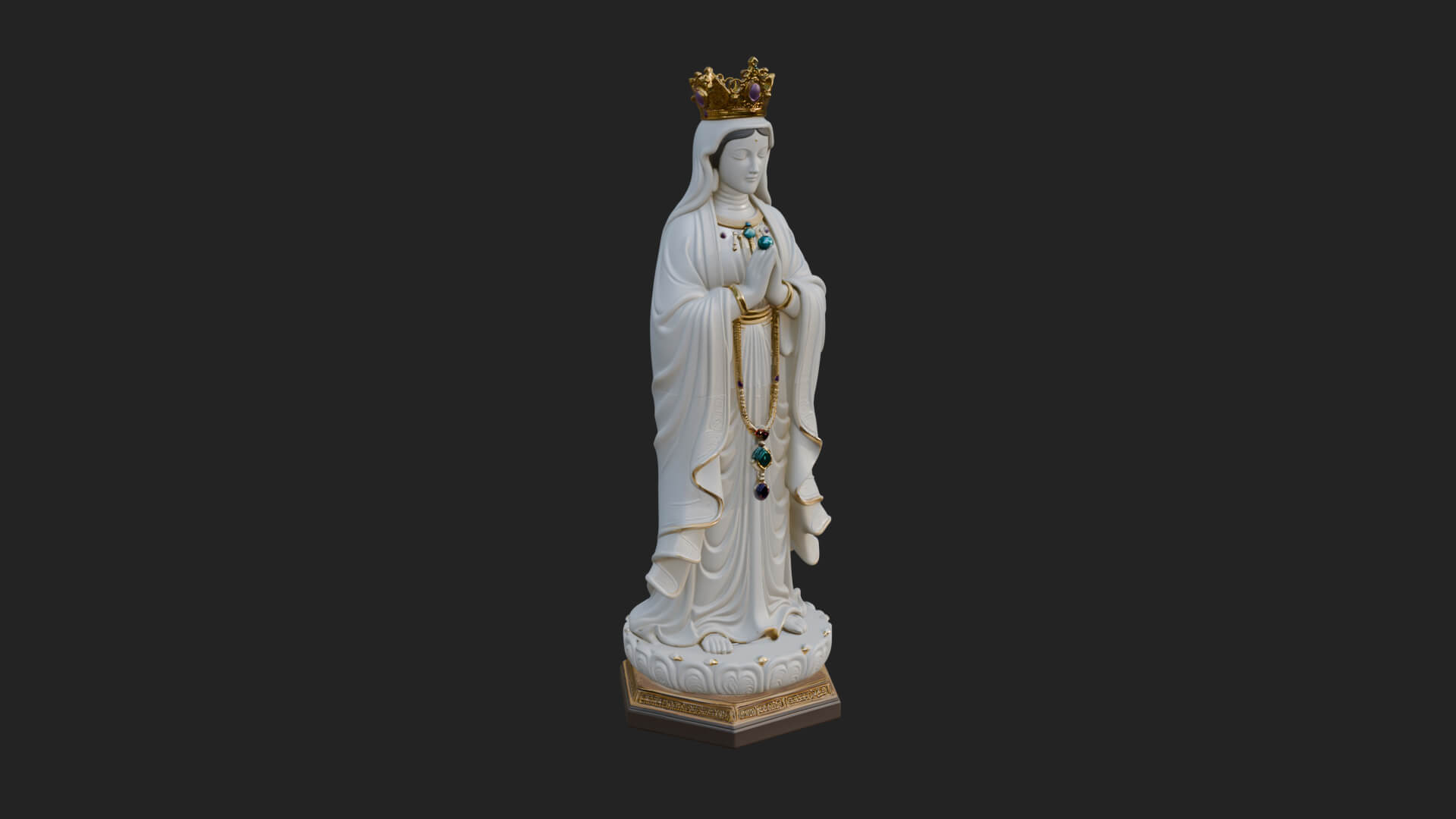 Virgin Mary Statue Design 8 3D Print Model 3D Model
