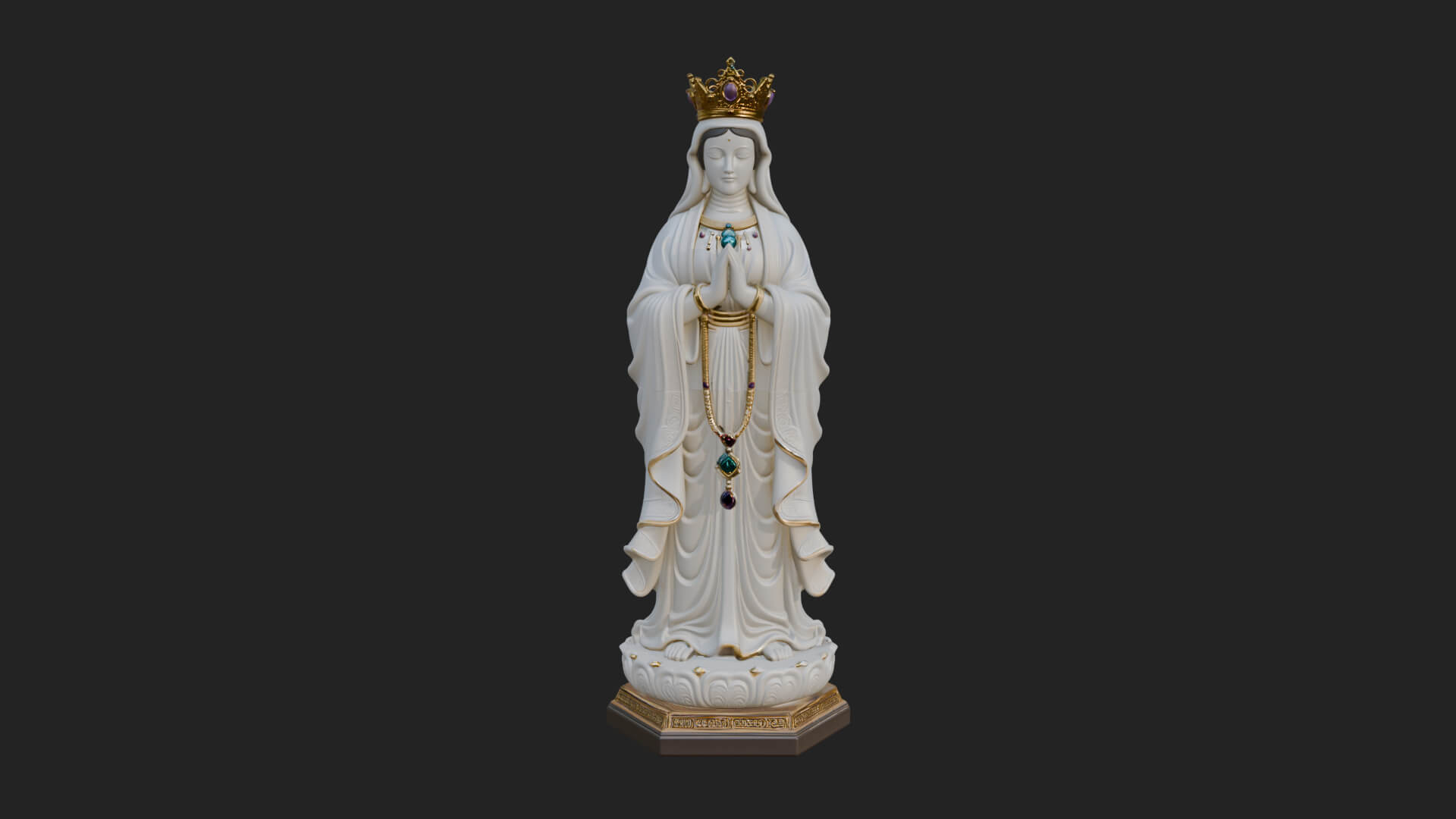 Virgin Mary Statue Design 8 3D Print Model 3D Model