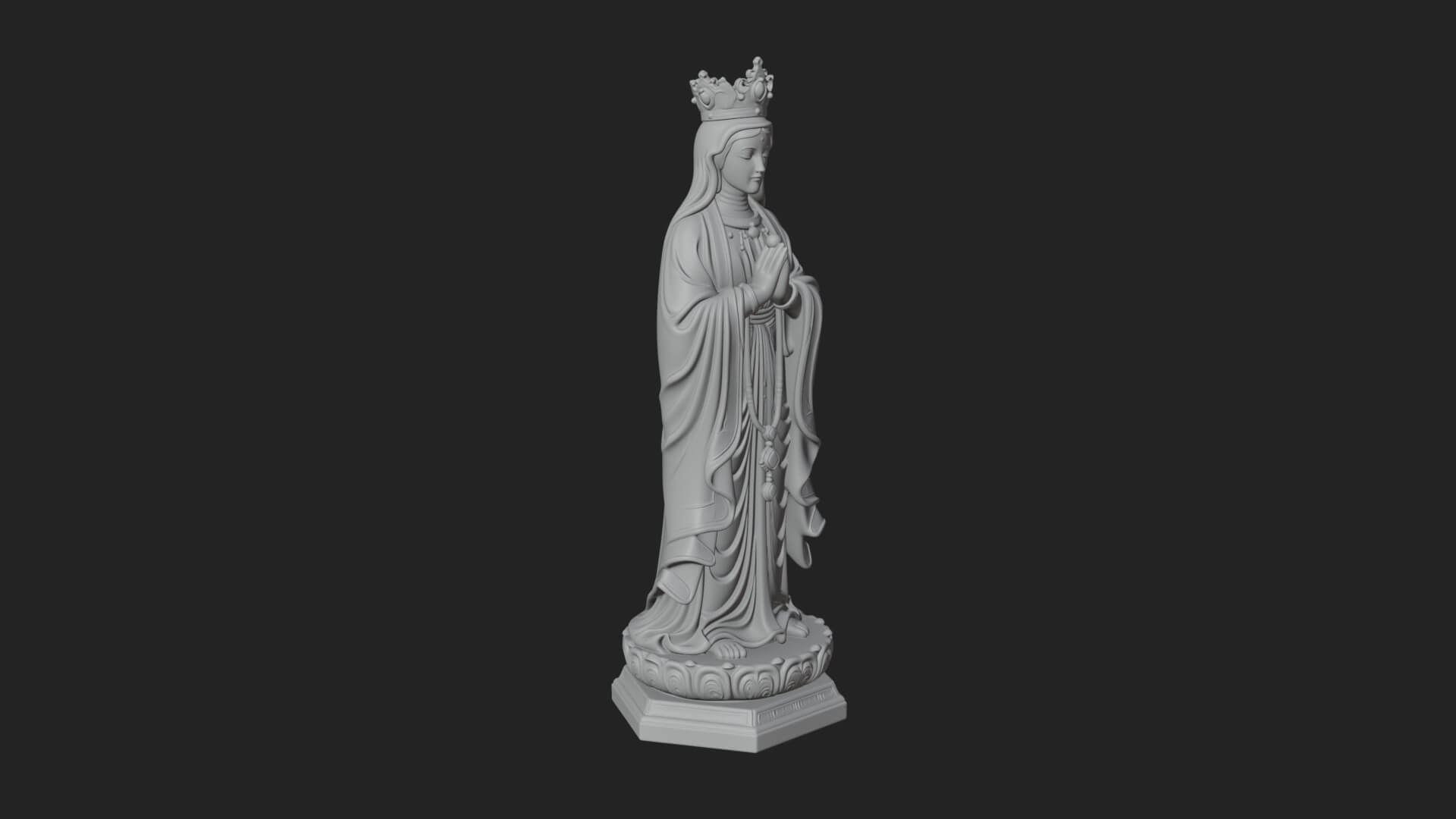 Virgin Mary Statue Design 8 3D Print Model 3D Model