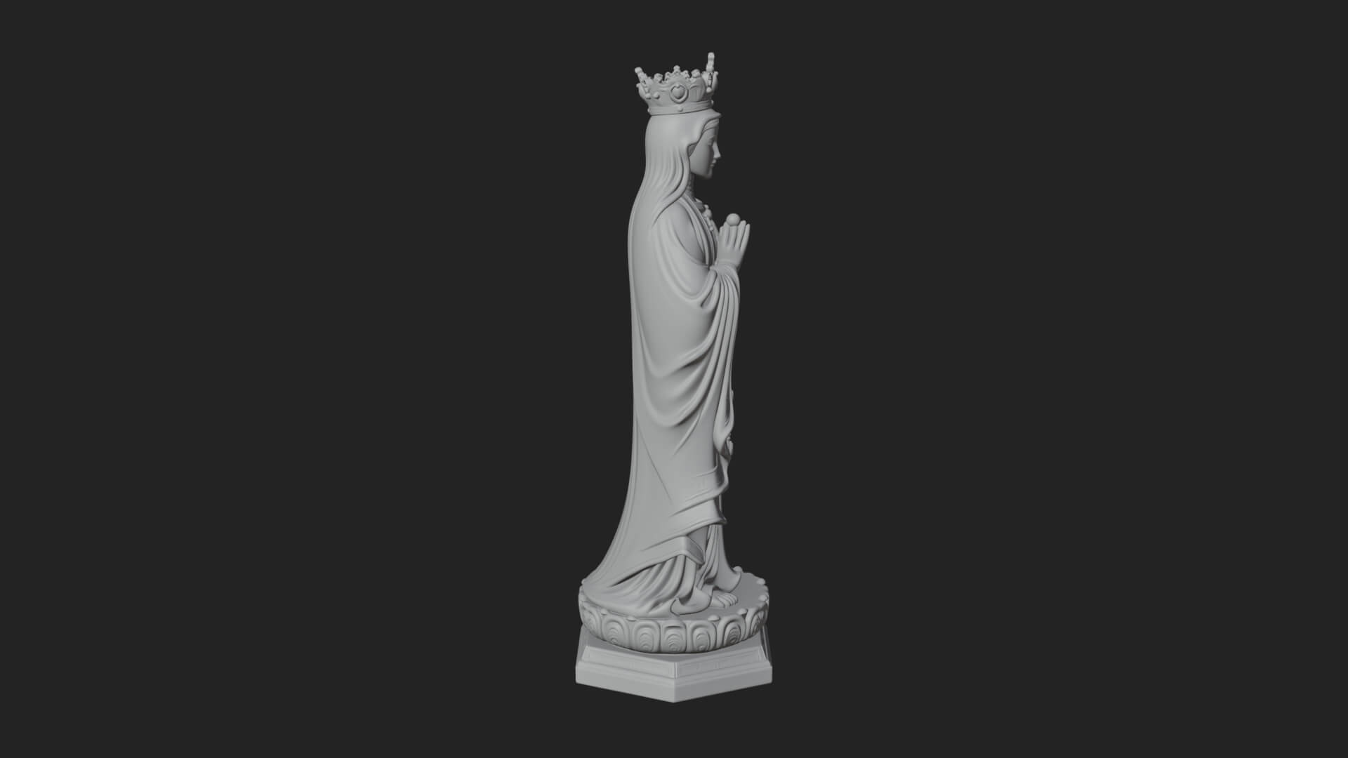 Virgin Mary Statue Design 8 3D Print Model 3D Model