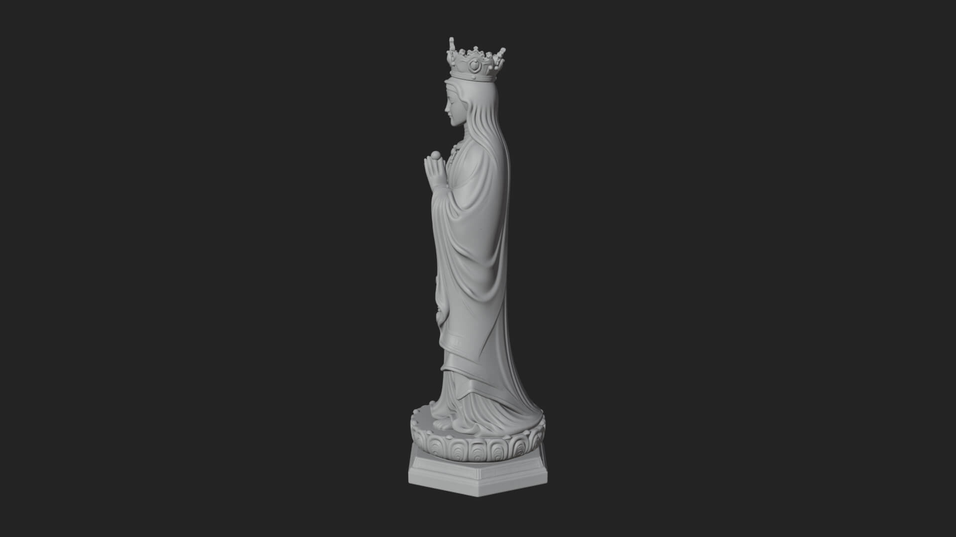 Virgin Mary Statue Design 8 3D Print Model 3D Model