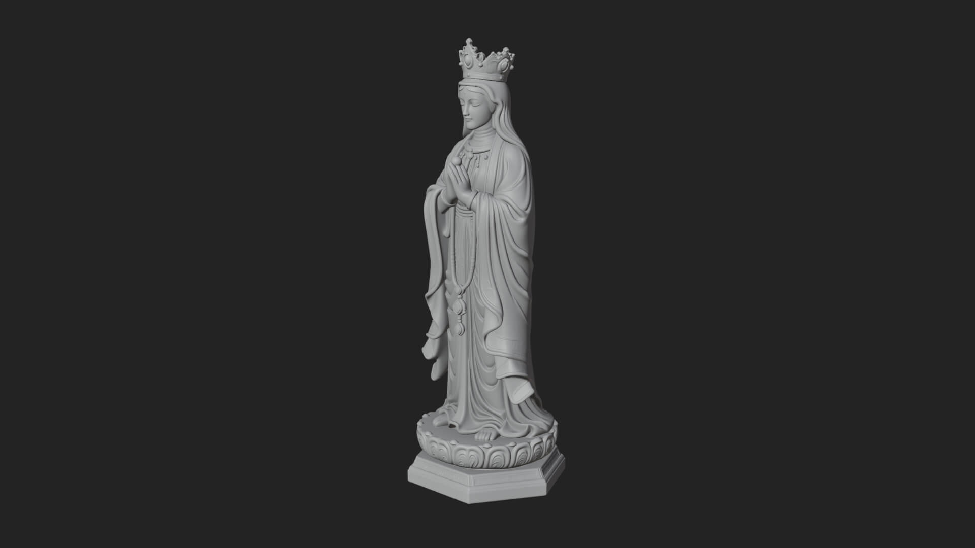 Virgin Mary Statue Design 8 3D Print Model 3D Model