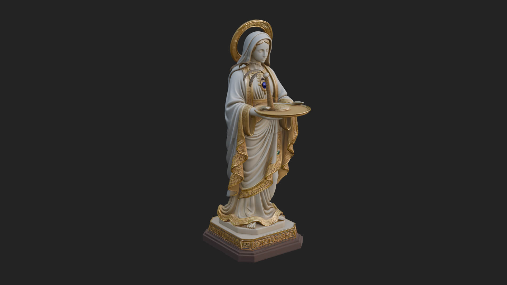Virgin Mary Statue Design 9 3D Print Model 3D Model