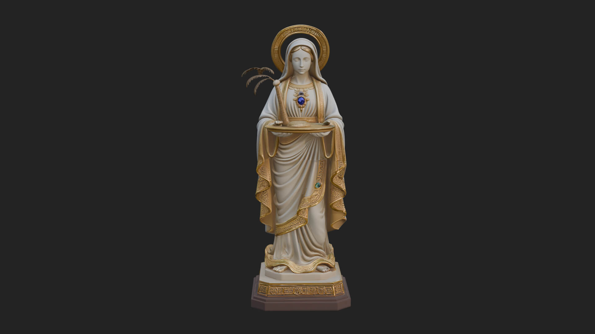 Virgin Mary Statue Design 9 3D Print Model 3D Model