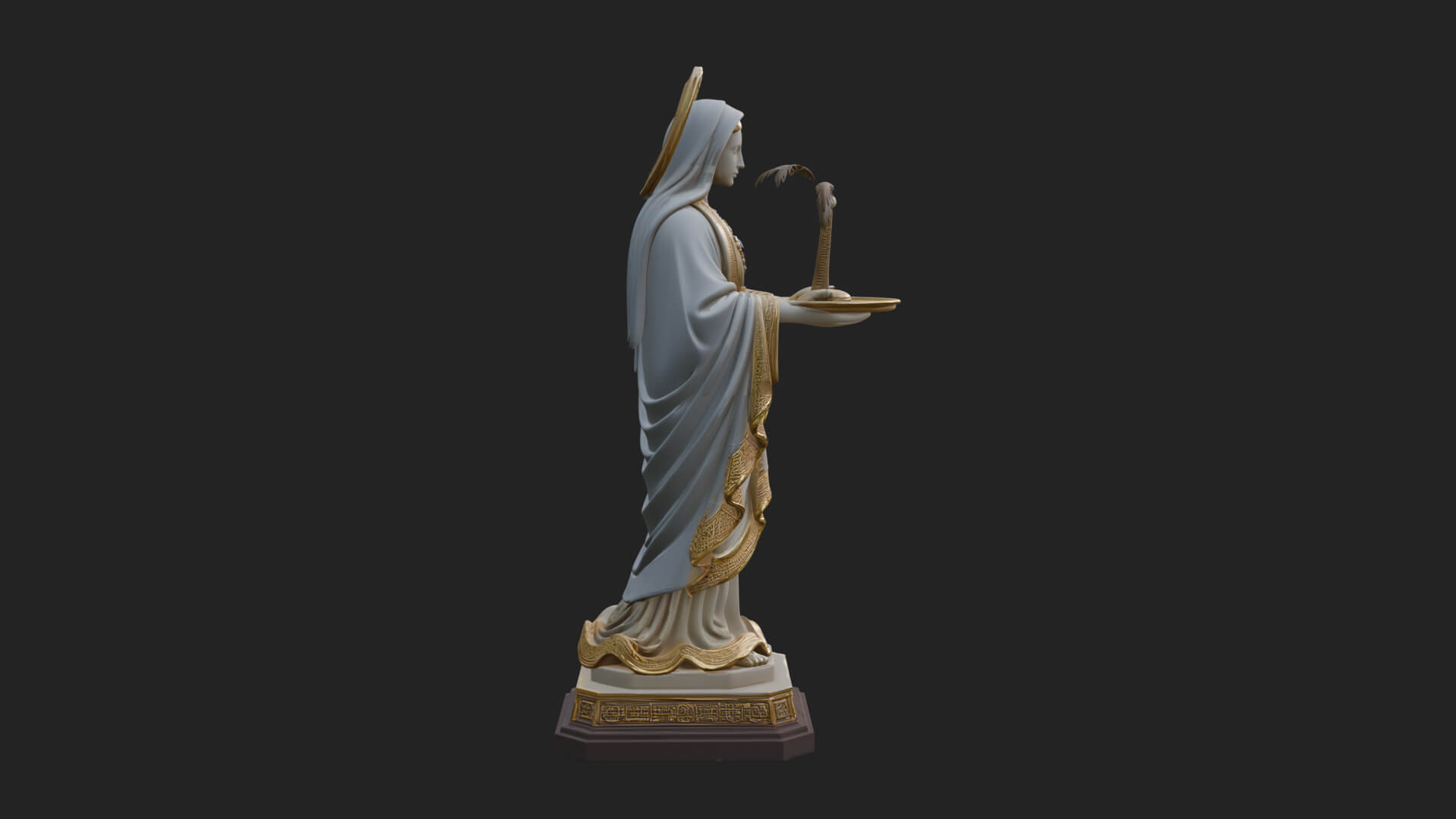Virgin Mary Statue Design 9 3D Print Model 3D Model