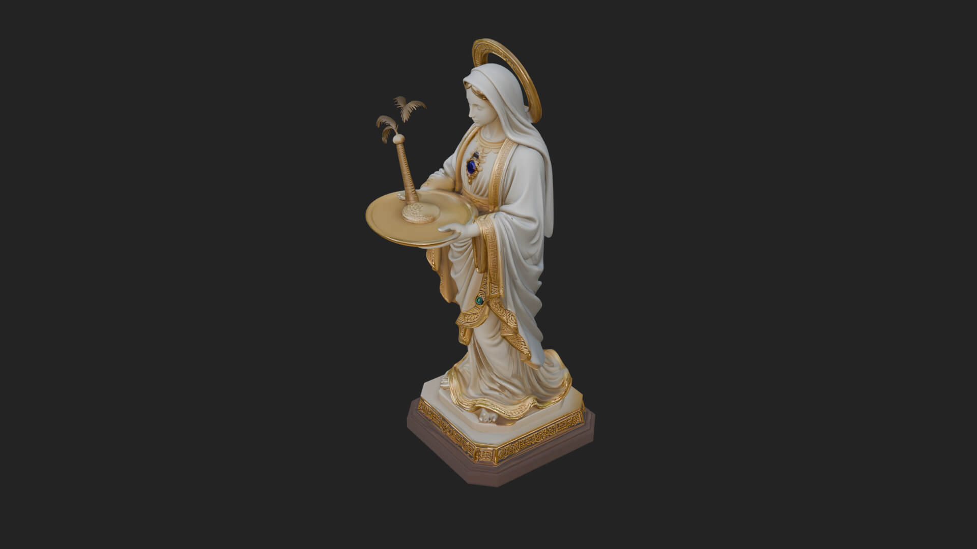 Virgin Mary Statue Design 9 3D Print Model 3D Model