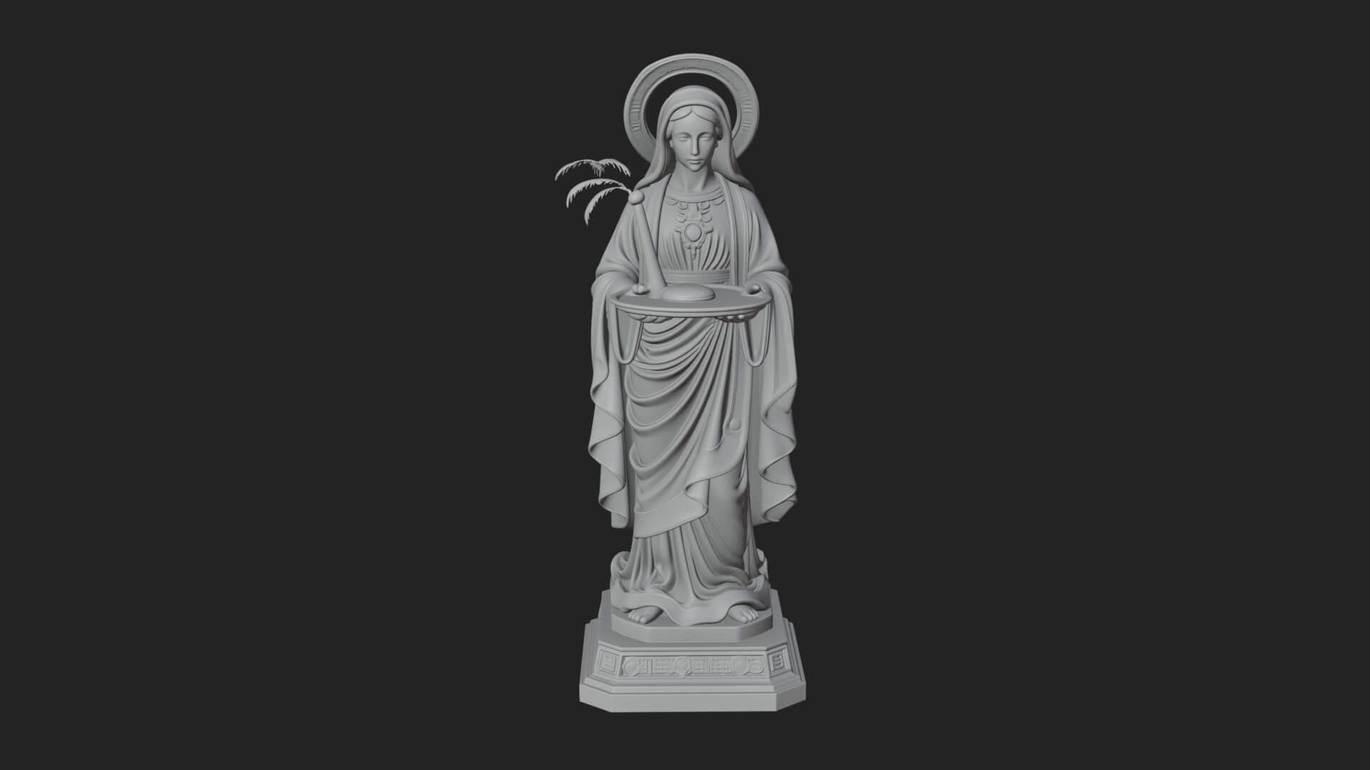 Virgin Mary Statue Design 9 3D Print Model 3D Model