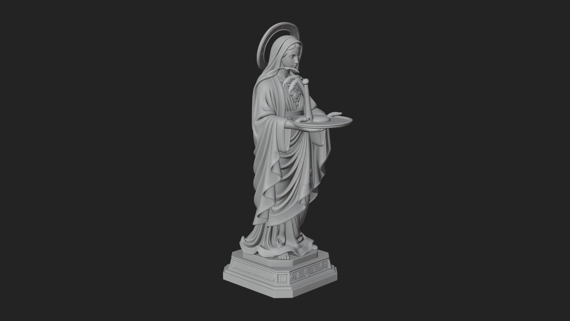Virgin Mary Statue Design 9 3D Print Model 3D Model