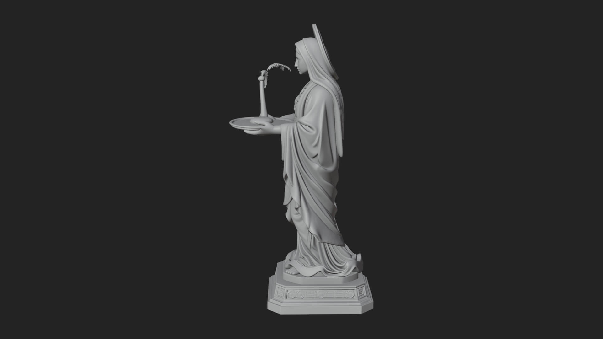 Virgin Mary Statue Design 9 3D Print Model 3D Model