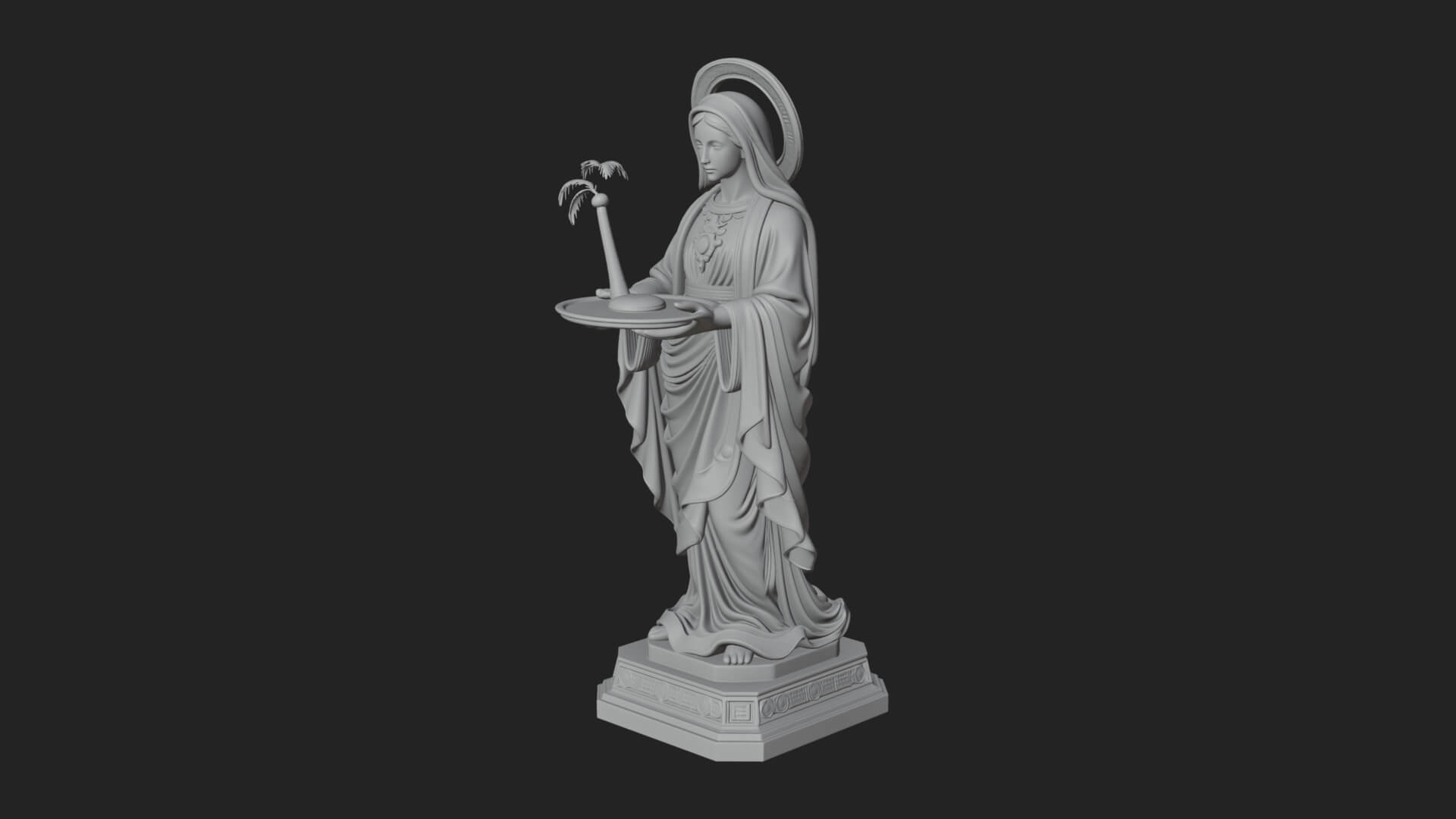 Virgin Mary Statue Design 9 3D Print Model 3D Model