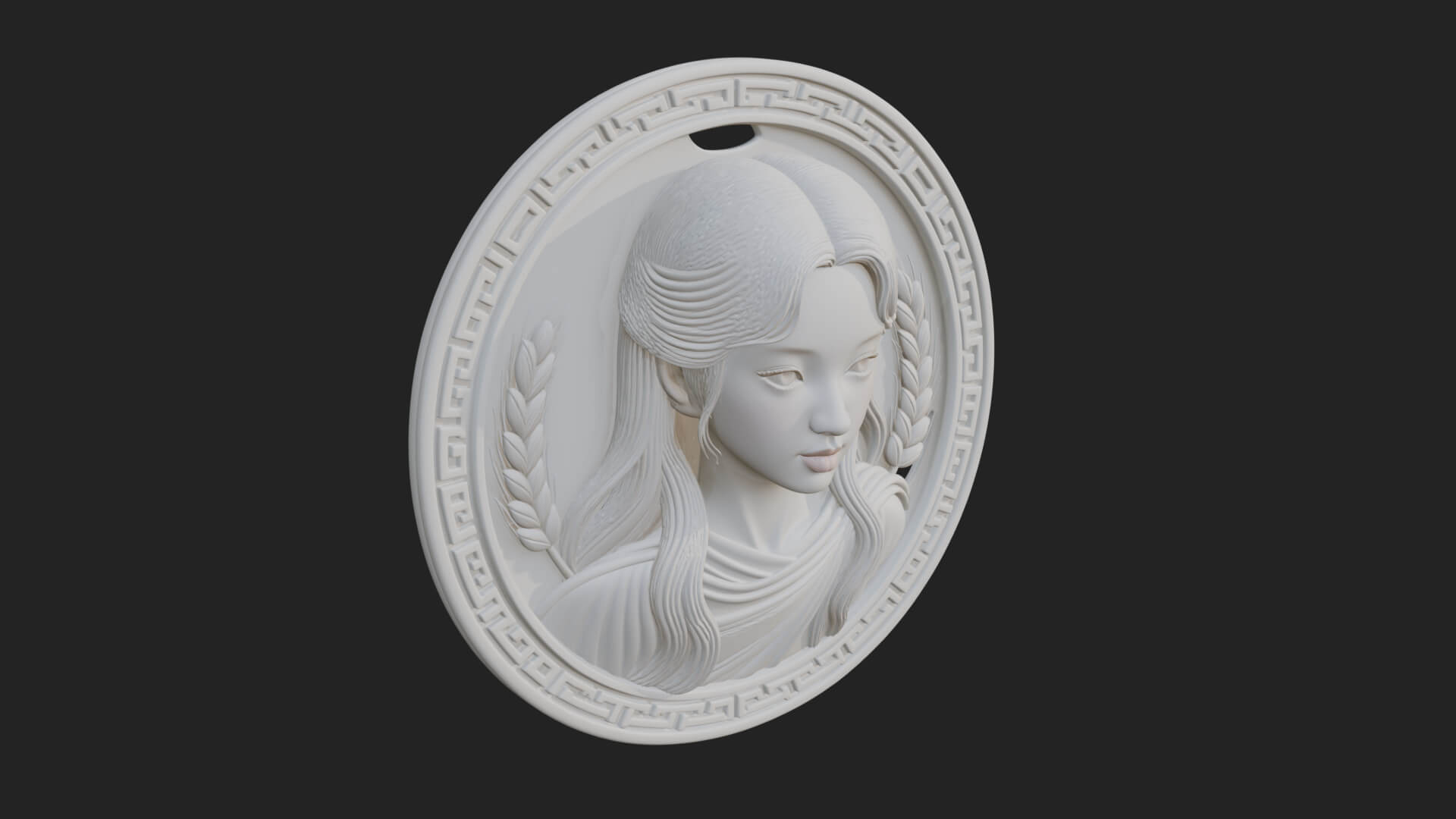Virgo Zodiac Relief Medallion Pendant Design 5 3D Print Mode 3D Model