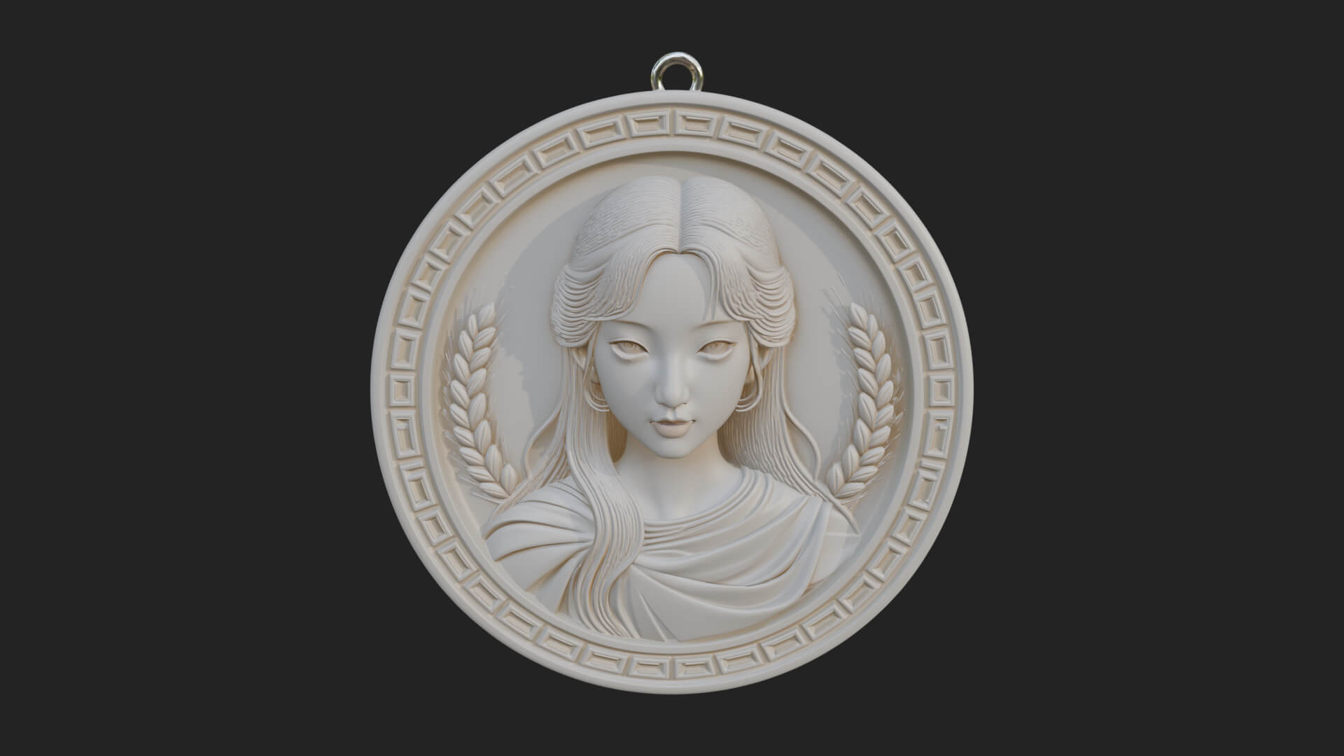 Virgo Zodiac Relief Medallion Pendant Design 7 3D Print Mode 3D Model