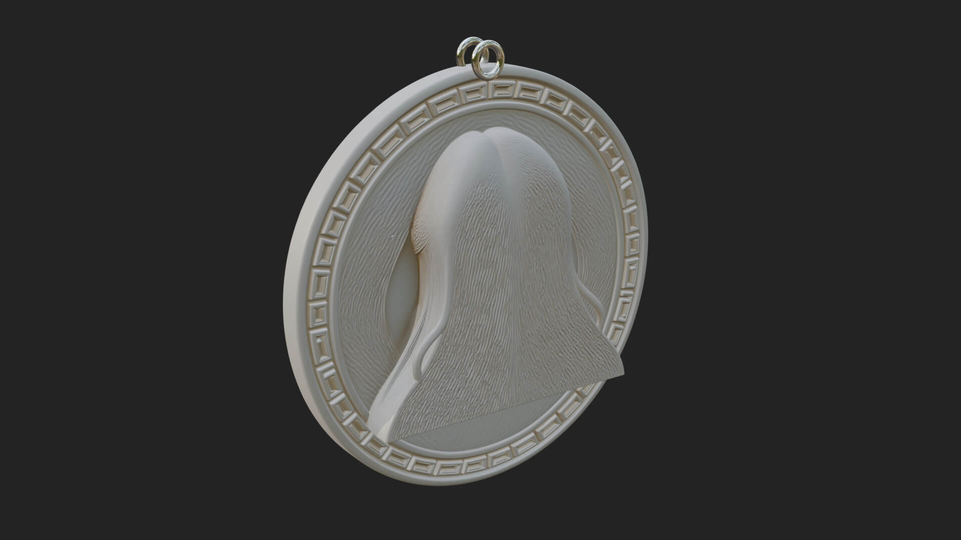 Virgo Zodiac Relief Medallion Pendant Design 7 3D Print Mode 3D Model