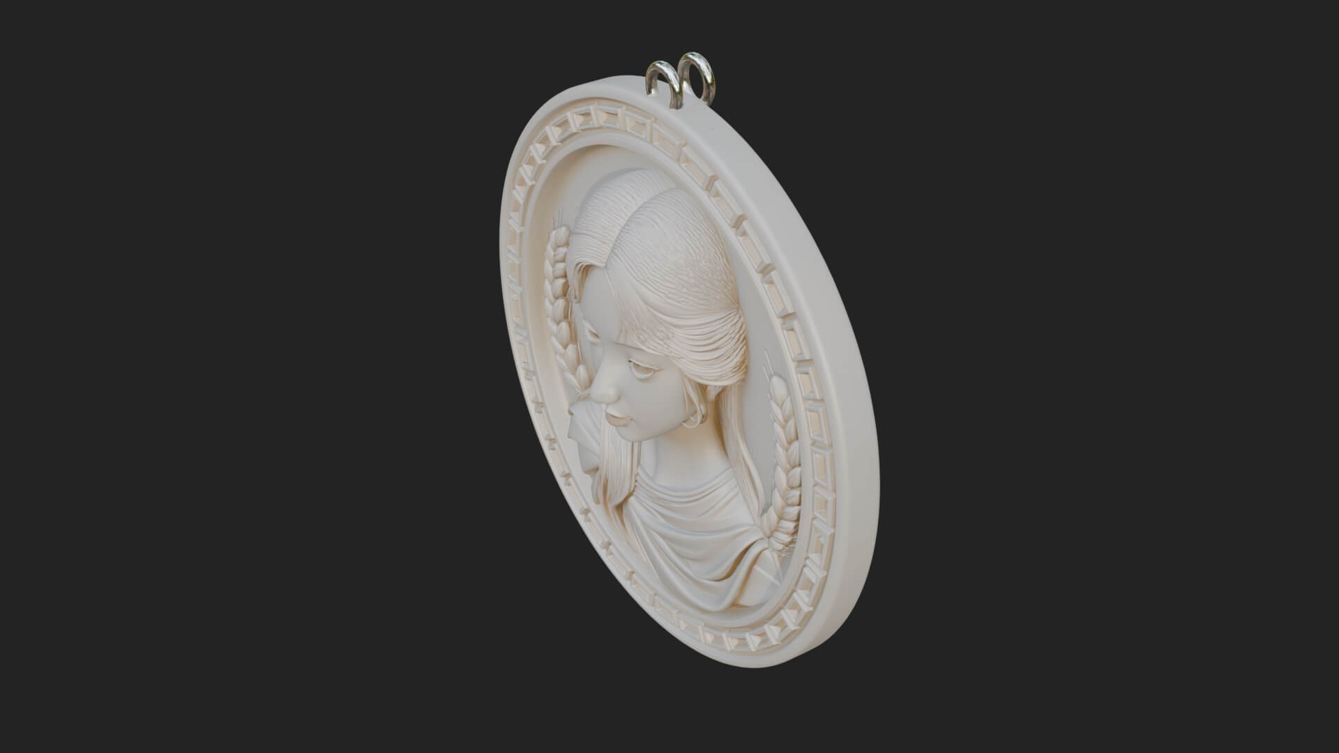 Virgo Zodiac Relief Medallion Pendant Design 7 3D Print Mode 3D Model