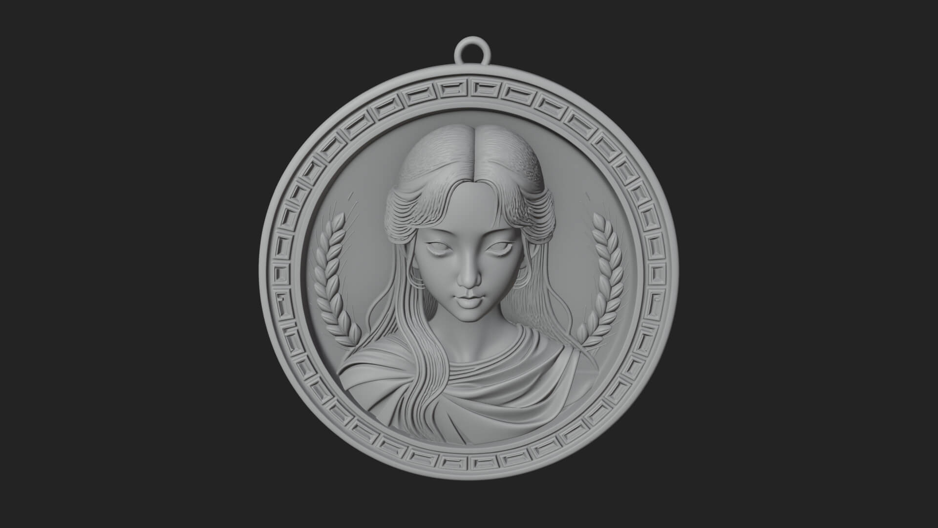 Virgo Zodiac Relief Medallion Pendant Design 7 3D Print Mode 3D Model