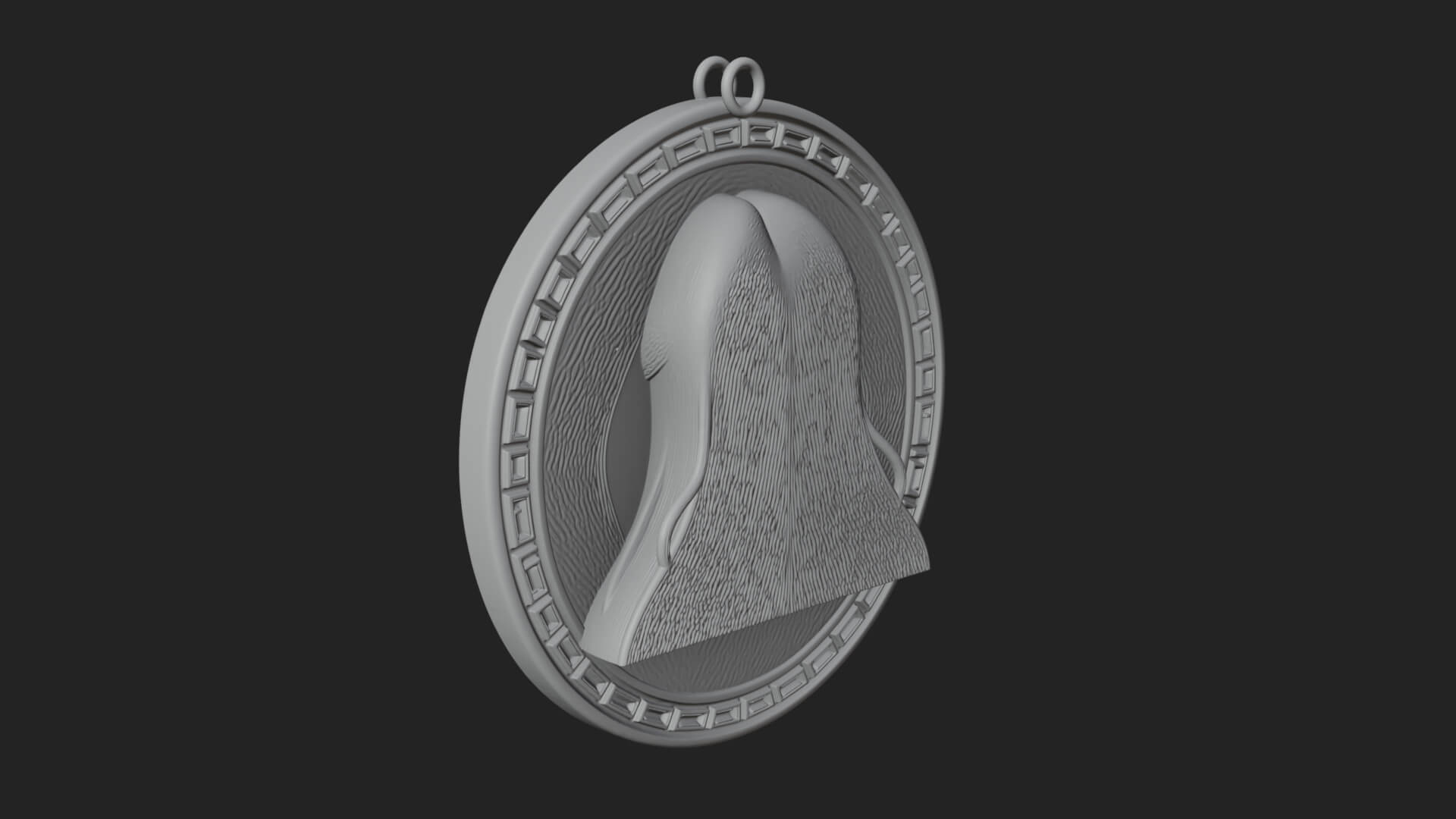 Virgo Zodiac Relief Medallion Pendant Design 7 3D Print Mode 3D Model