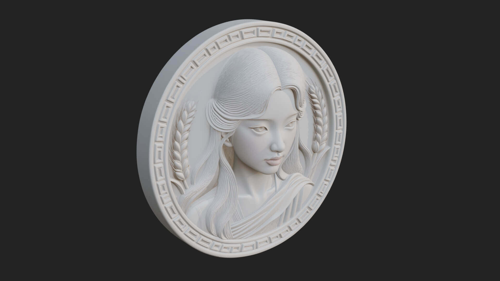Virgo Zodiac Relief Medallion Pendant Design 8 3D Print Mode 3D Model