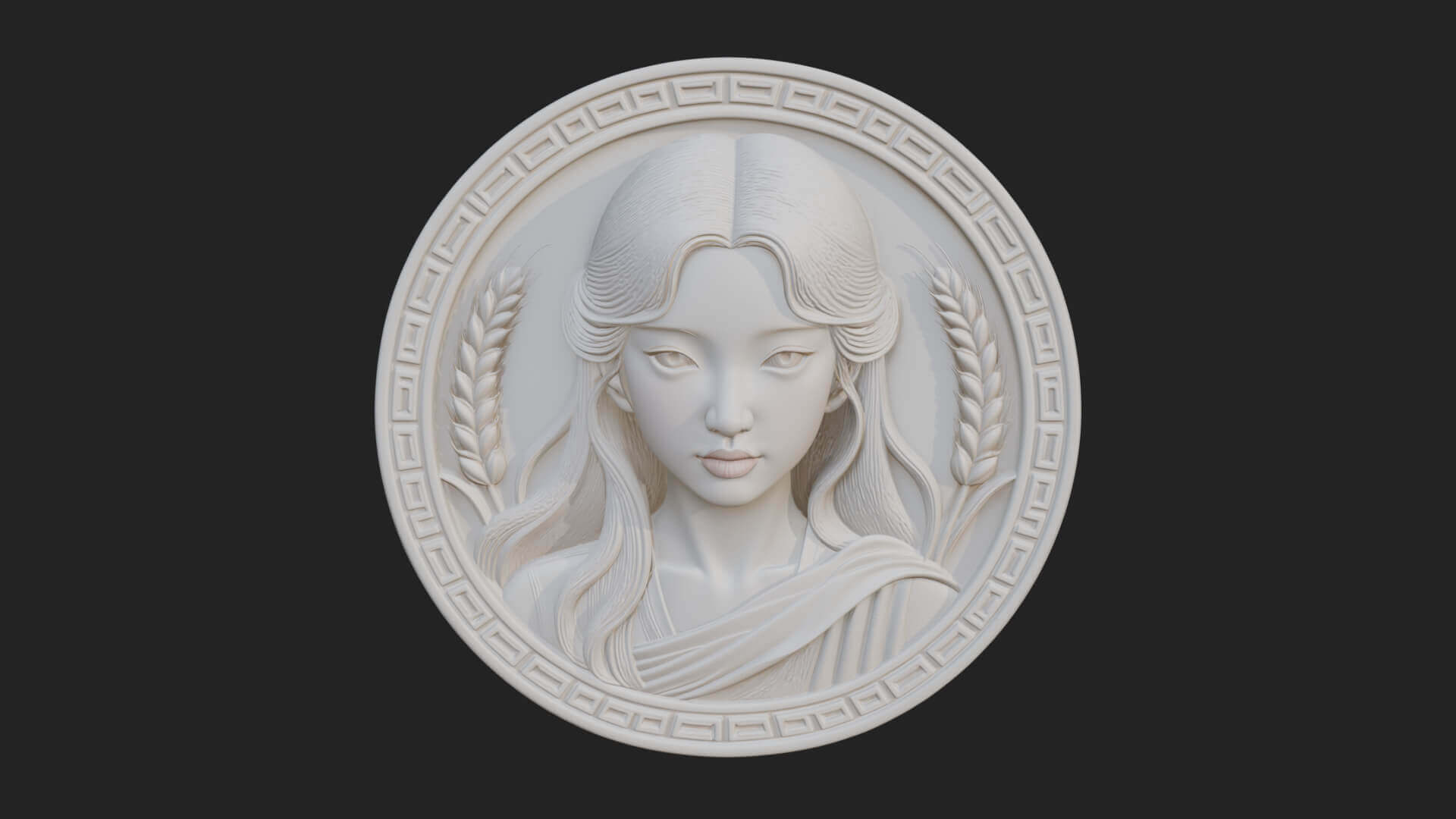 Virgo Zodiac Relief Medallion Pendant Design 8 3D Print Mode 3D Model